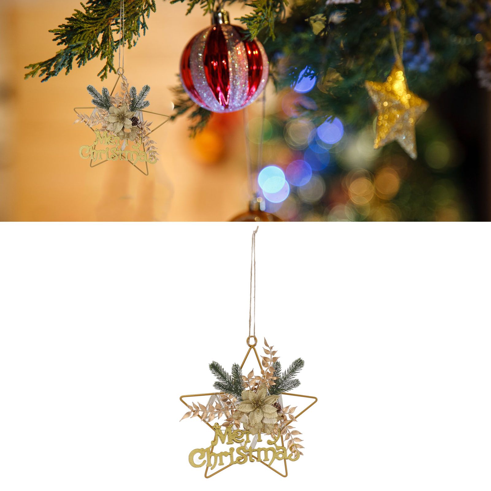 Christmas Hanging Decorative Wreath Handmade Unique Pine Cone Wall Decoration view 11
