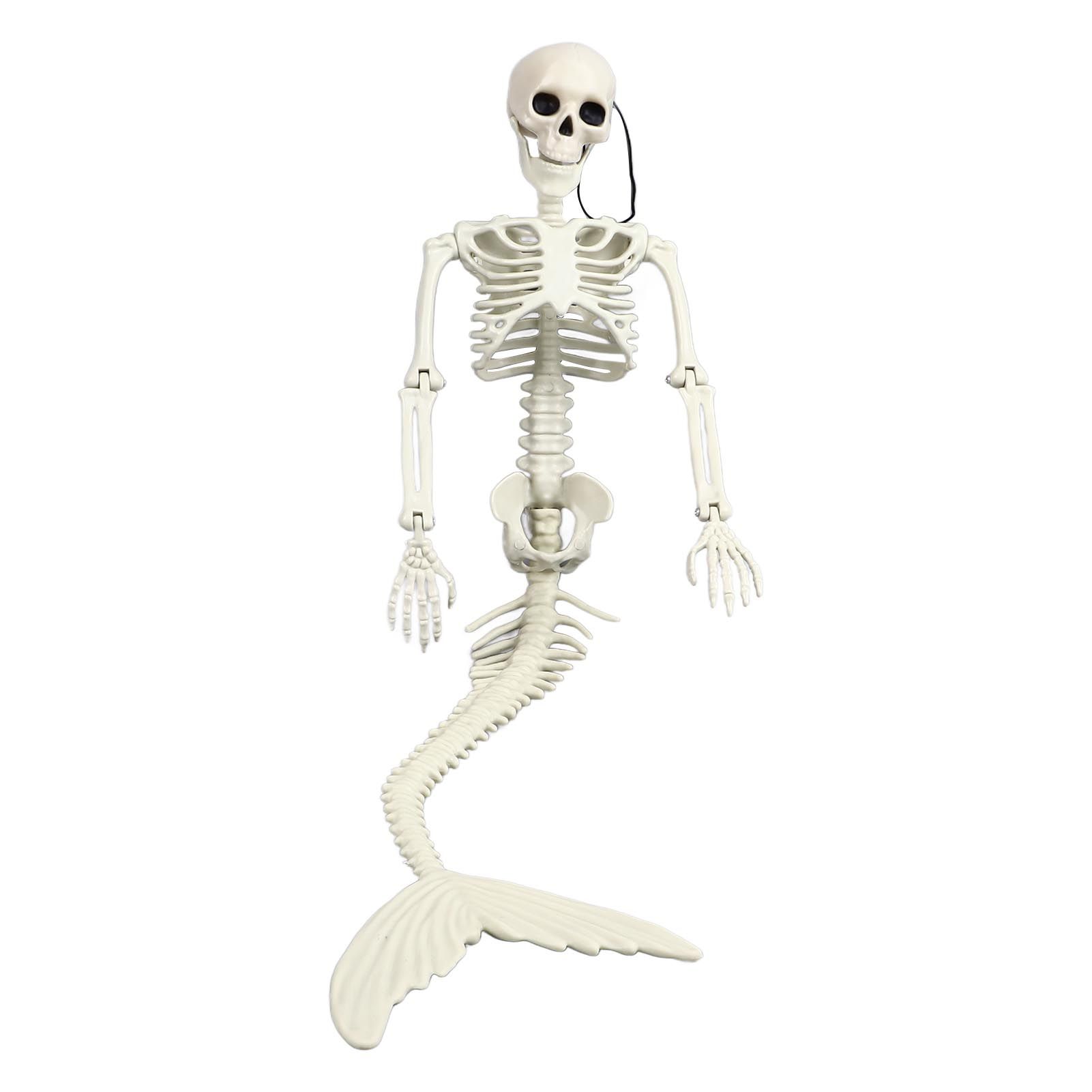 Life Size Skeleton Mermaid Halloween Outdoor Decorations Movable Posable view 2