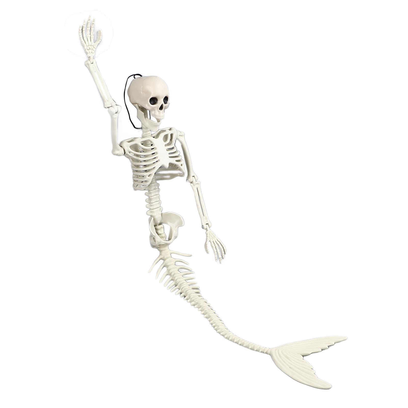 Life Size Skeleton Mermaid Halloween Outdoor Decorations Movable Posable view 3