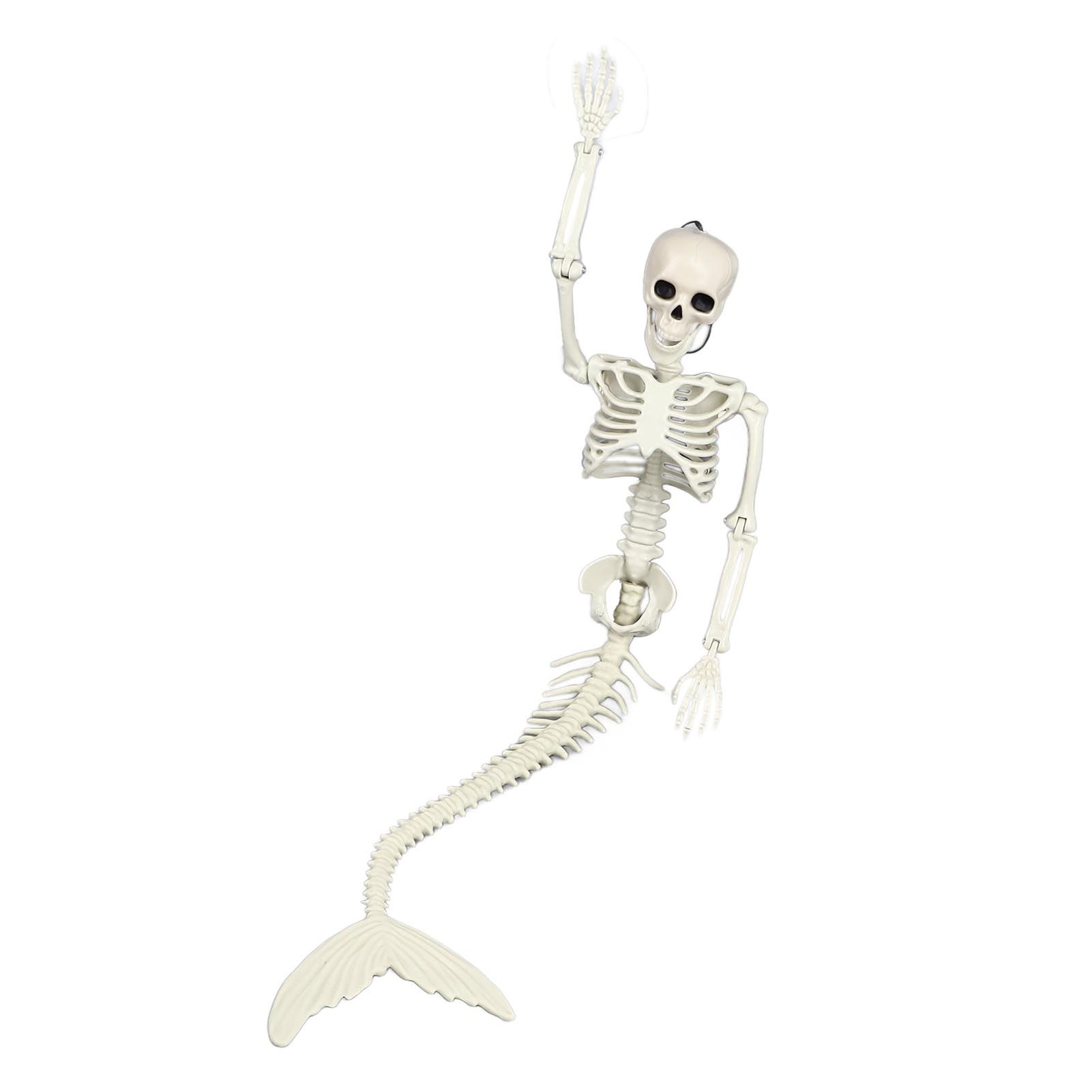 Life Size Skeleton Mermaid Halloween Outdoor Decorations Movable Posable view 4