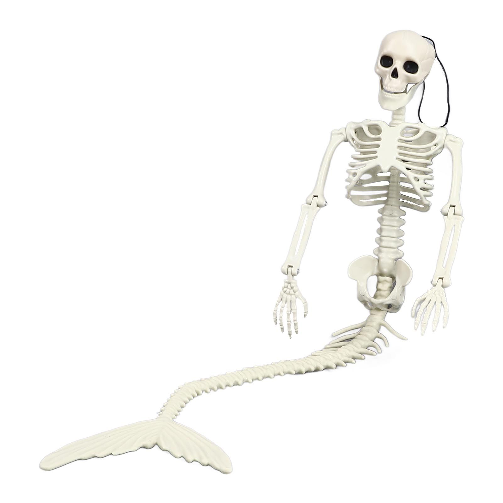 Life Size Skeleton Mermaid Halloween Outdoor Decorations Movable Posable view 8