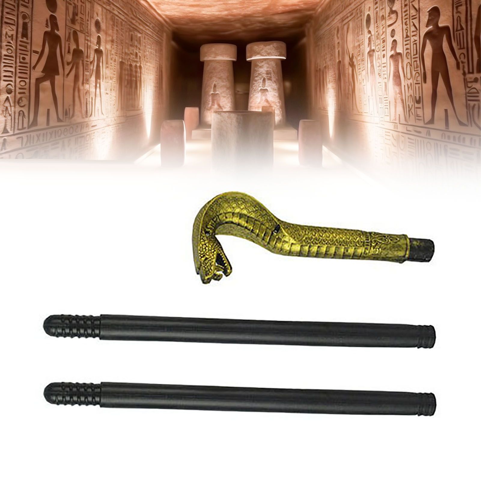 Mystical Pharaoh Accessory Ancient Egyptian Style Staff Scepter Costume view 12