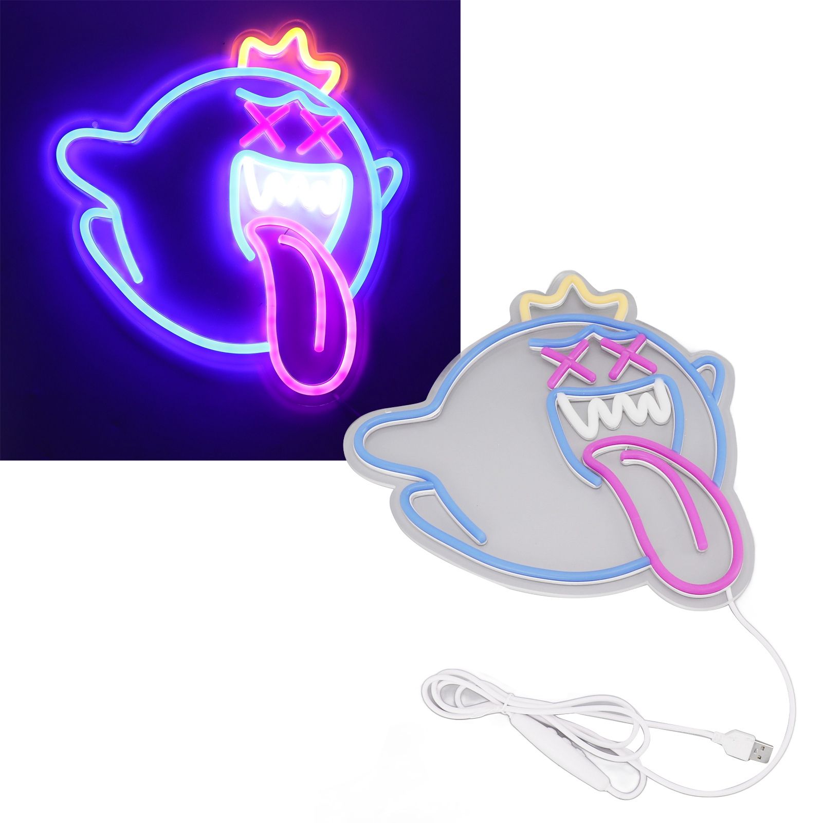 Ghost Neon Sign USB Wall Mounted Dimmable Easy to Install Halloween LED Ghost view 10