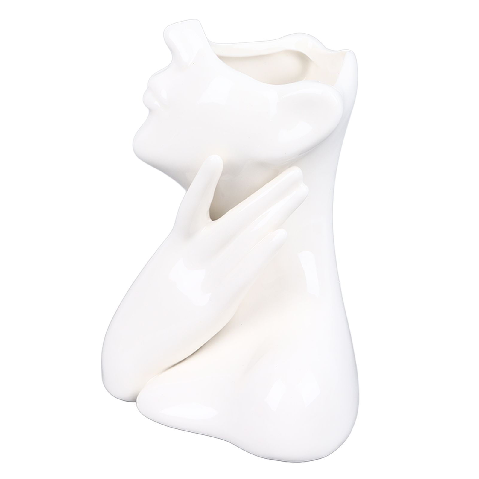 Female Face Vase Nordic Style Elegant Flower Vase Smoothly Ceramic Flower Vase view 2