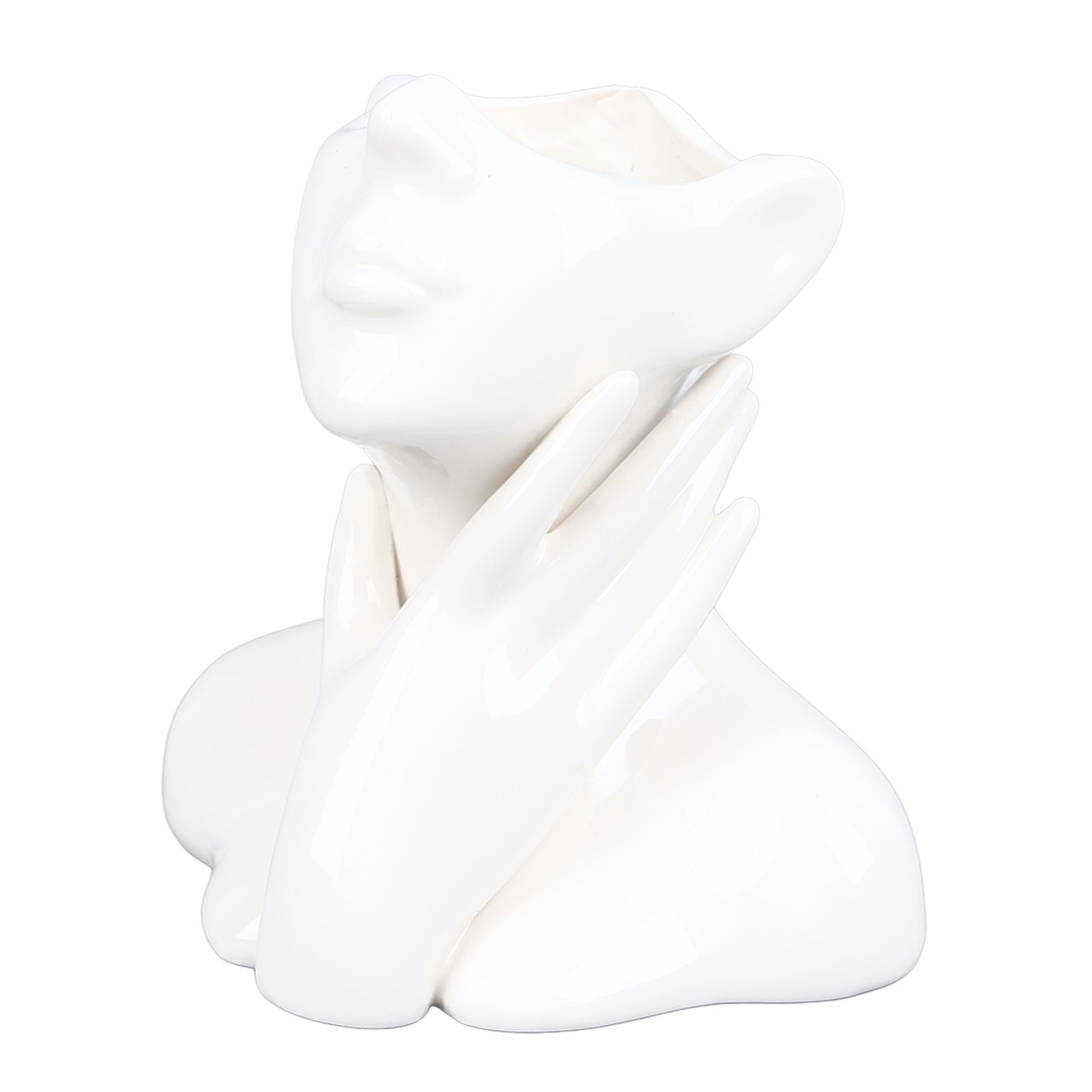Female Face Vase Nordic Style Elegant Flower Vase Smoothly Ceramic Flower Vase view 3