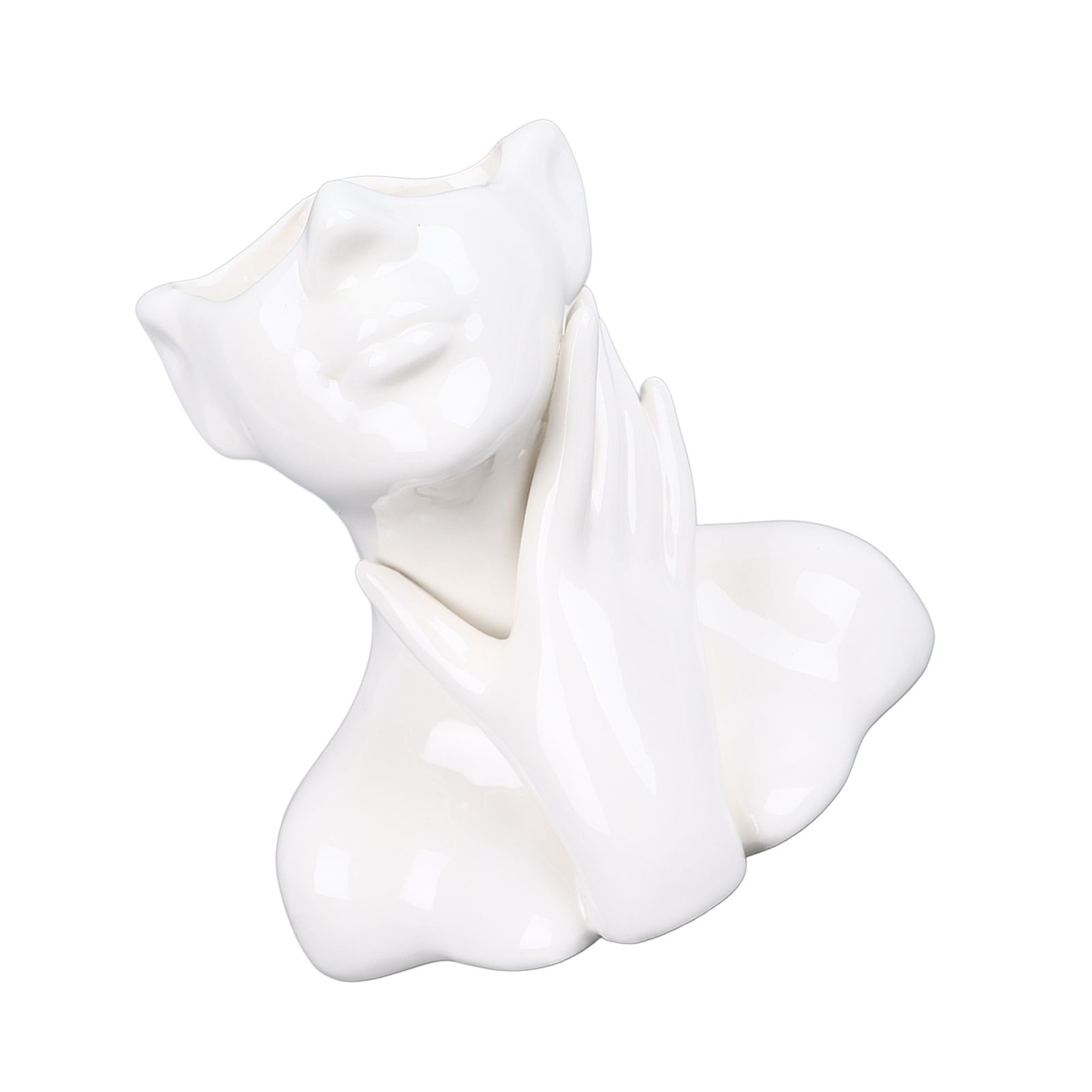 Female Face Vase Nordic Style Elegant Flower Vase Smoothly Ceramic Flower Vase view 6