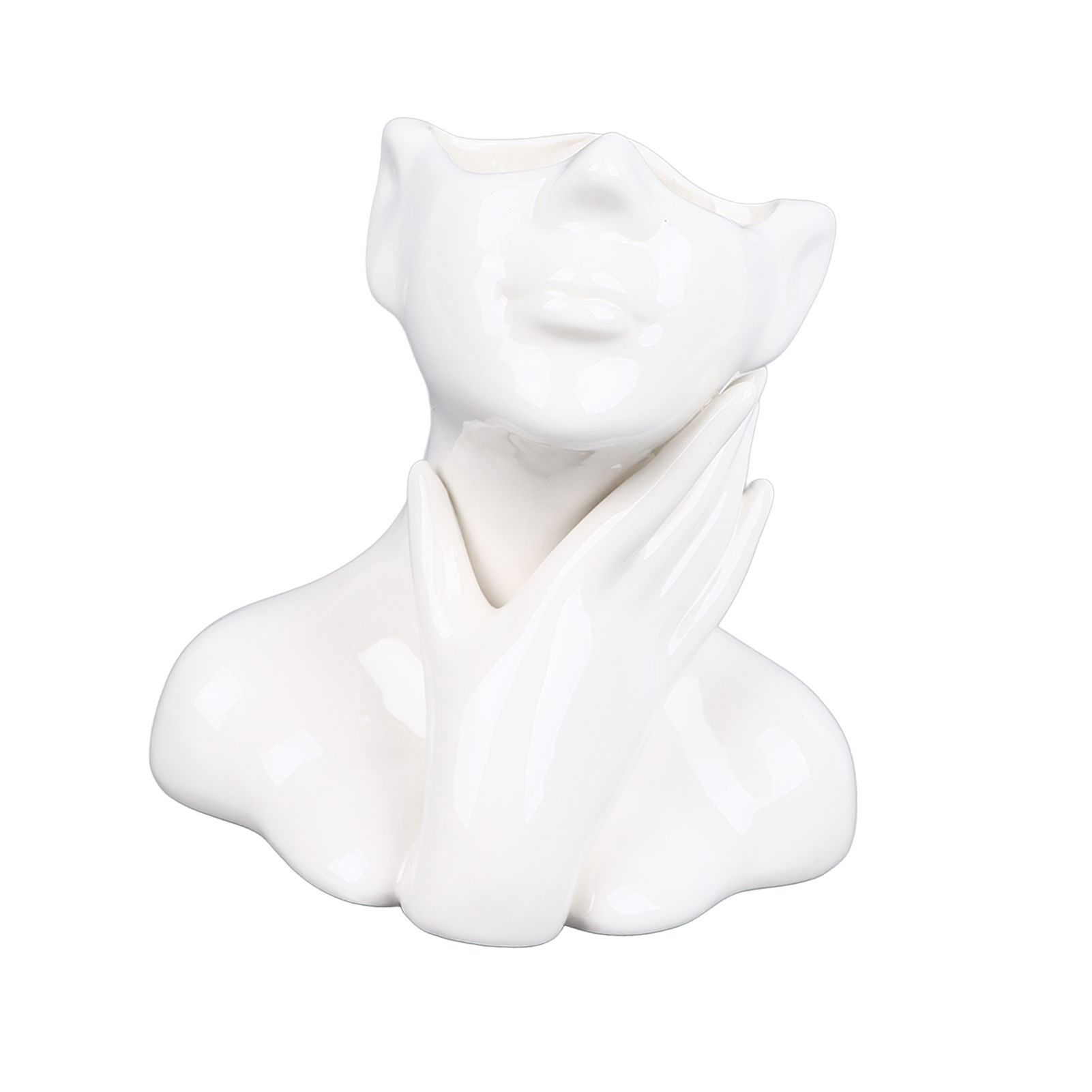 Female Face Vase Nordic Style Elegant Flower Vase Smoothly Ceramic Flower Vase view 7