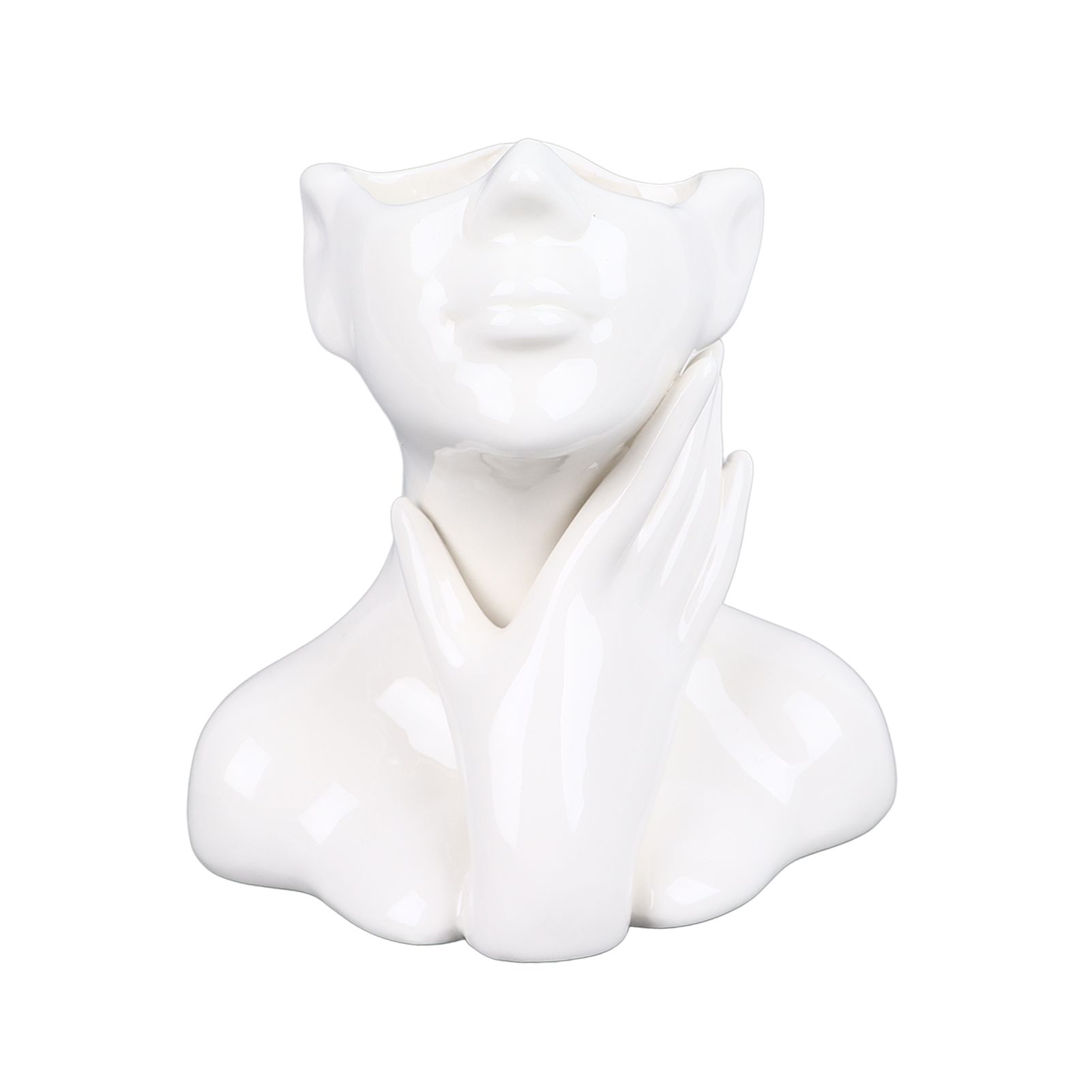 Female Face Vase Nordic Style Elegant Flower Vase Smoothly Ceramic Flower Vase view 8