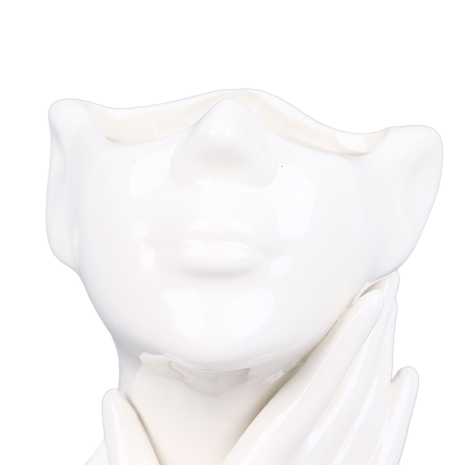 Female Face Vase Nordic Style Elegant Flower Vase Smoothly Ceramic Flower Vase view 15