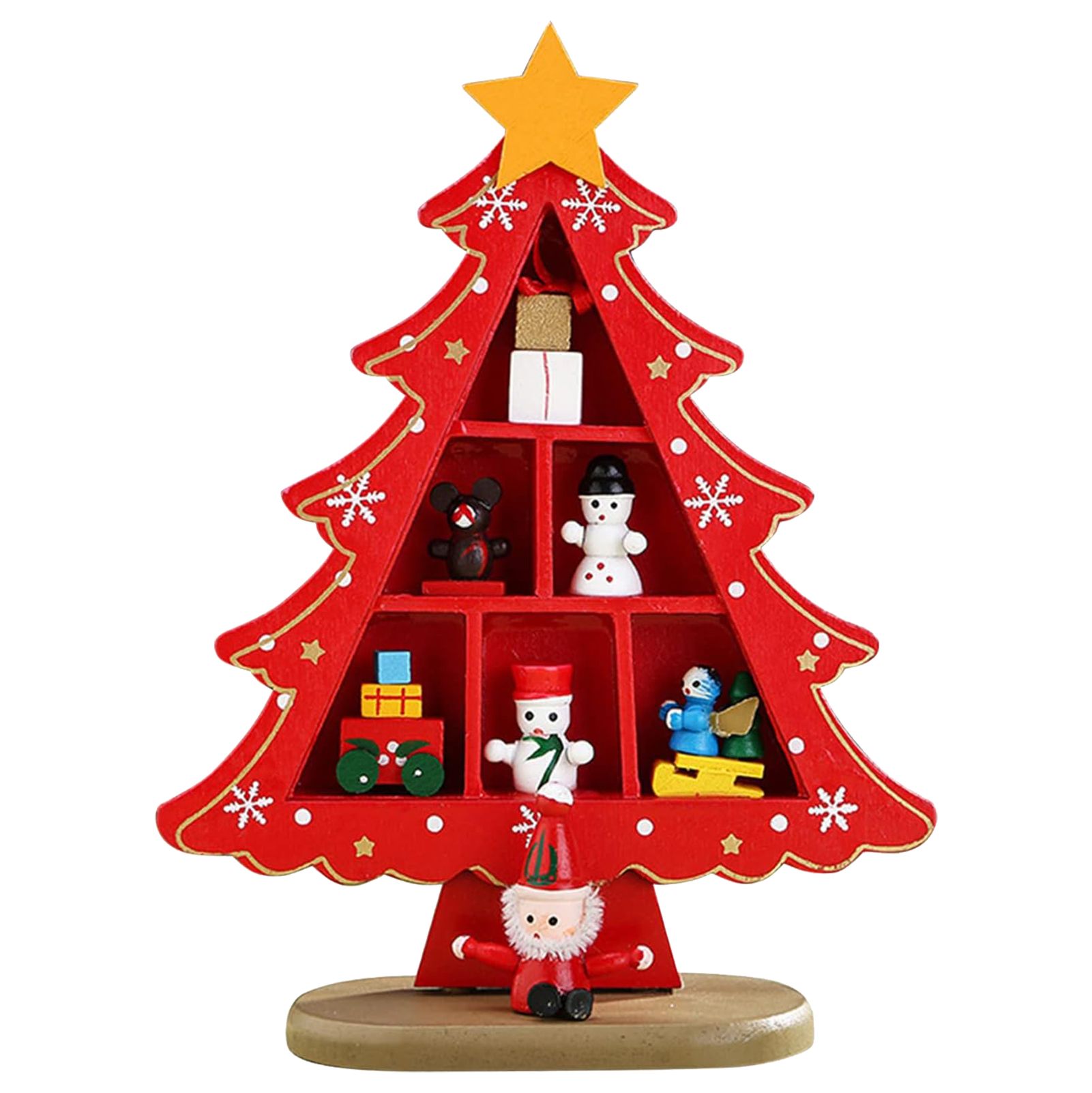 Tabletop Wooden Christmas Tree Exquisite Mini Conveniently Placed Desktop — image 1
