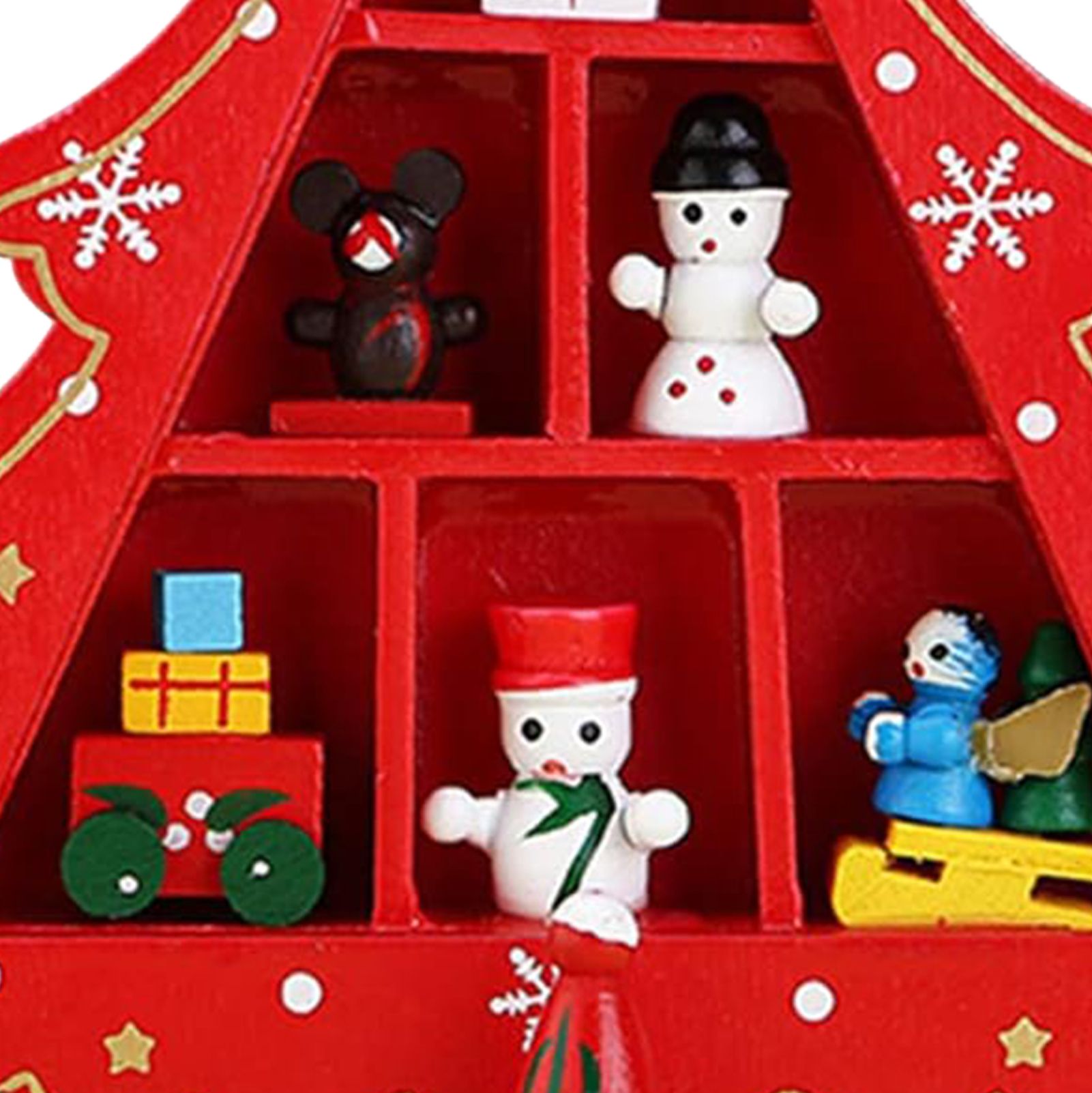 Tabletop Wooden Christmas Tree Exquisite Mini Conveniently Placed Desktop view 7