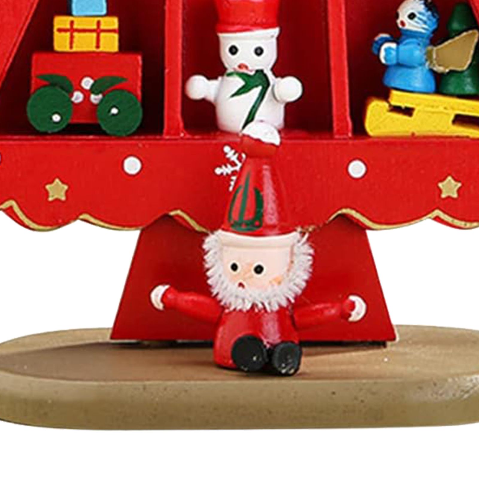 Tabletop Wooden Christmas Tree Exquisite Mini Conveniently Placed Desktop view 8