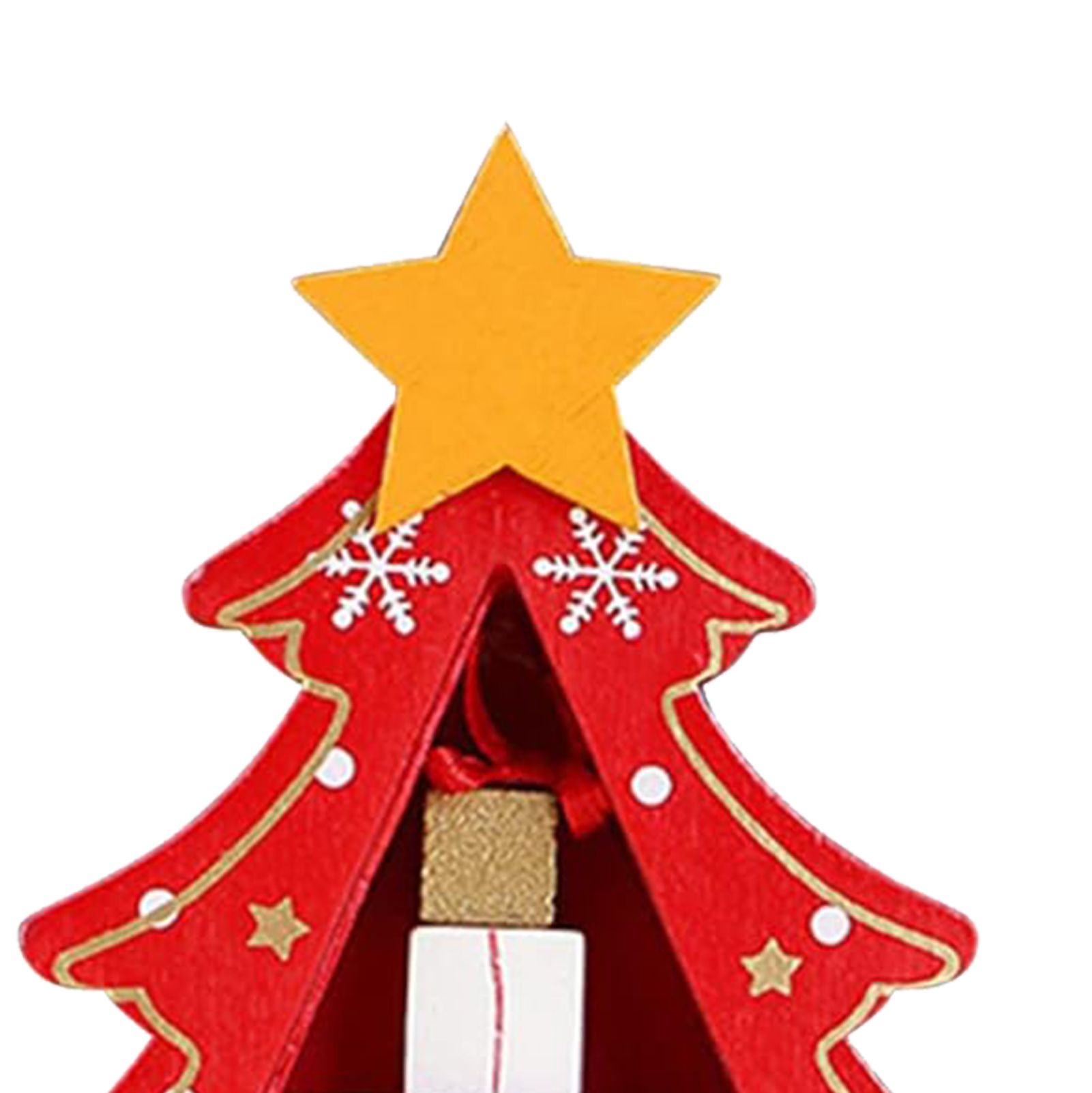 Tabletop Wooden Christmas Tree Exquisite Mini Conveniently Placed Desktop view 9