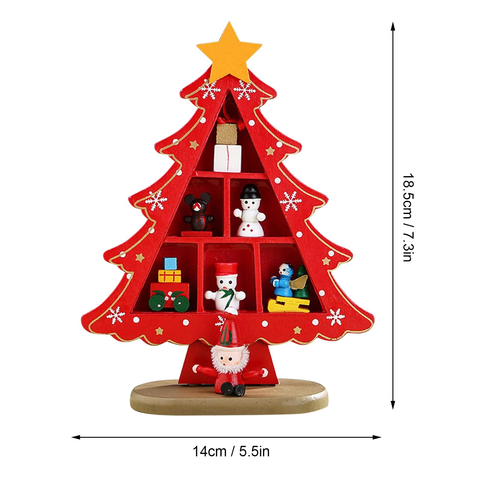 Tabletop Wooden Christmas Tree Exquisite Mini Conveniently Placed Desktop view 14