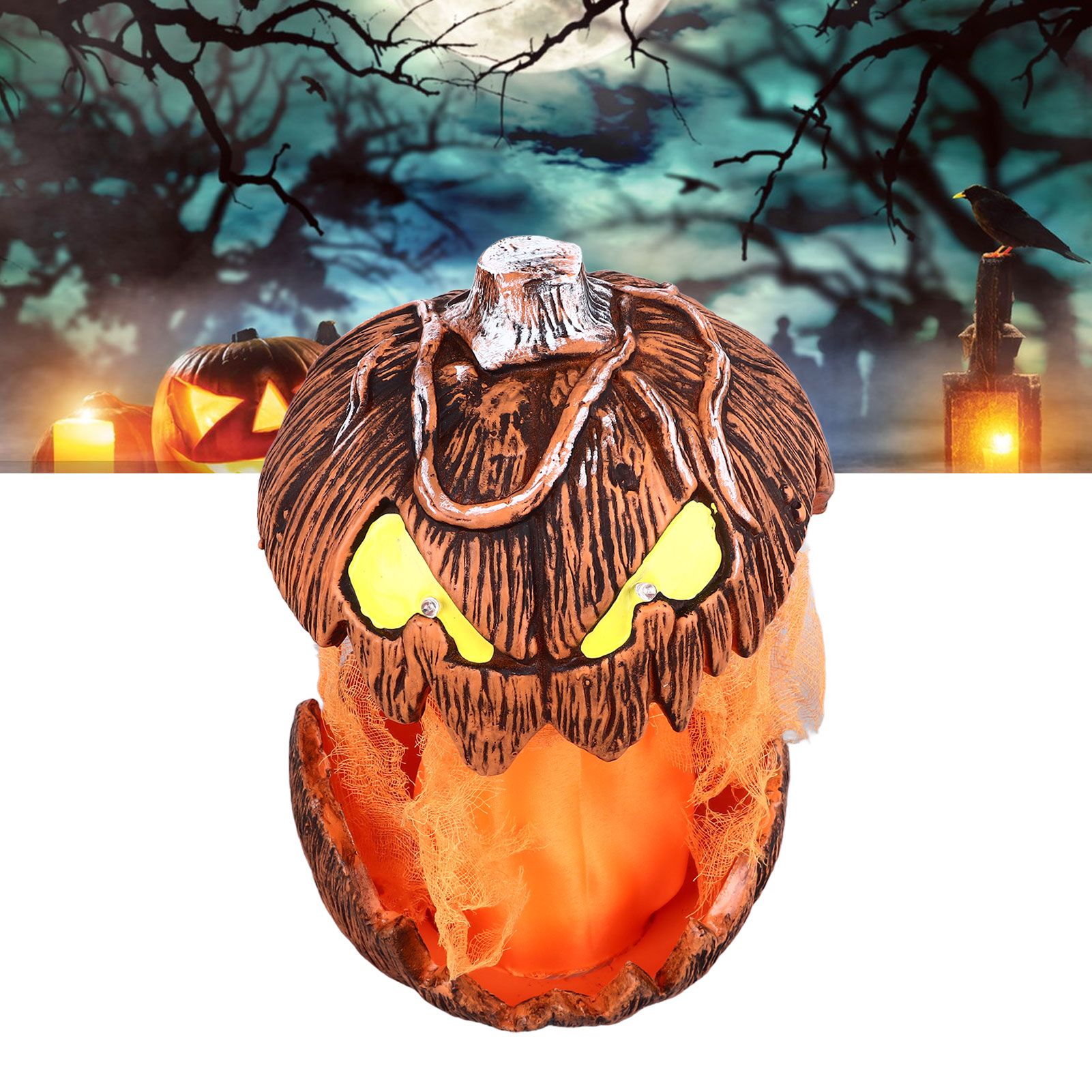 20cm Voice Activated Pumpkin Lifting Lighting Pumpkin Decoration for Indoor view 11