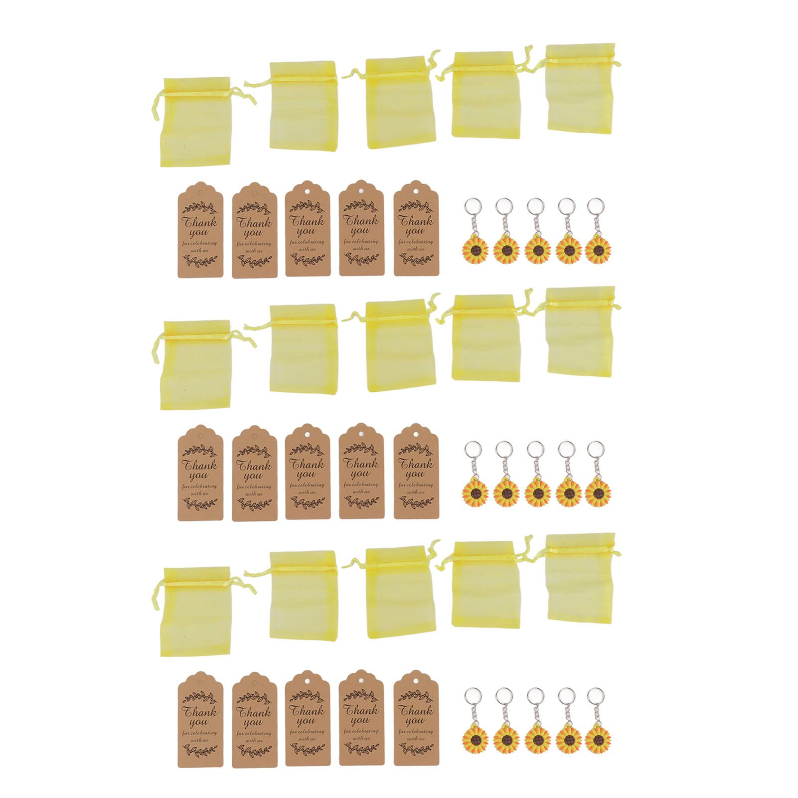 30 Sets Sunflower Party Favors Keychain Bags Tags Sunflower Return Gifts for