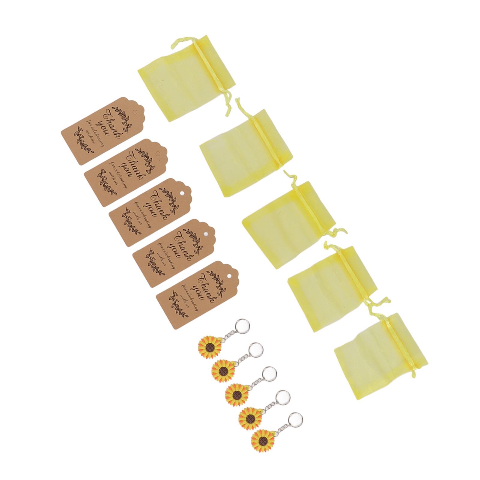 30 Sets Sunflower Party Favors Keychain Bags Tags Sunflower Return Gifts for view 6