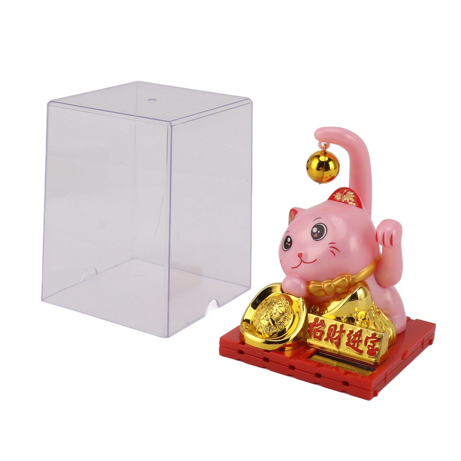 Arm Waving Fortune Cat Solar Powered Light Induction Lucky Cat Decoration for view 2