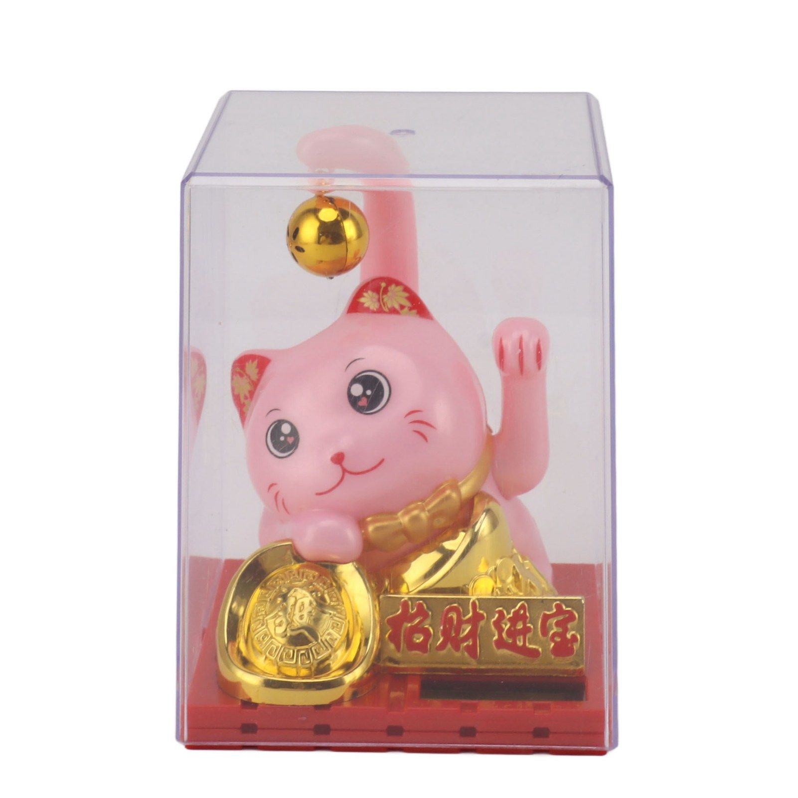 Arm Waving Fortune Cat Solar Powered Light Induction Lucky Cat Decoration for view 3