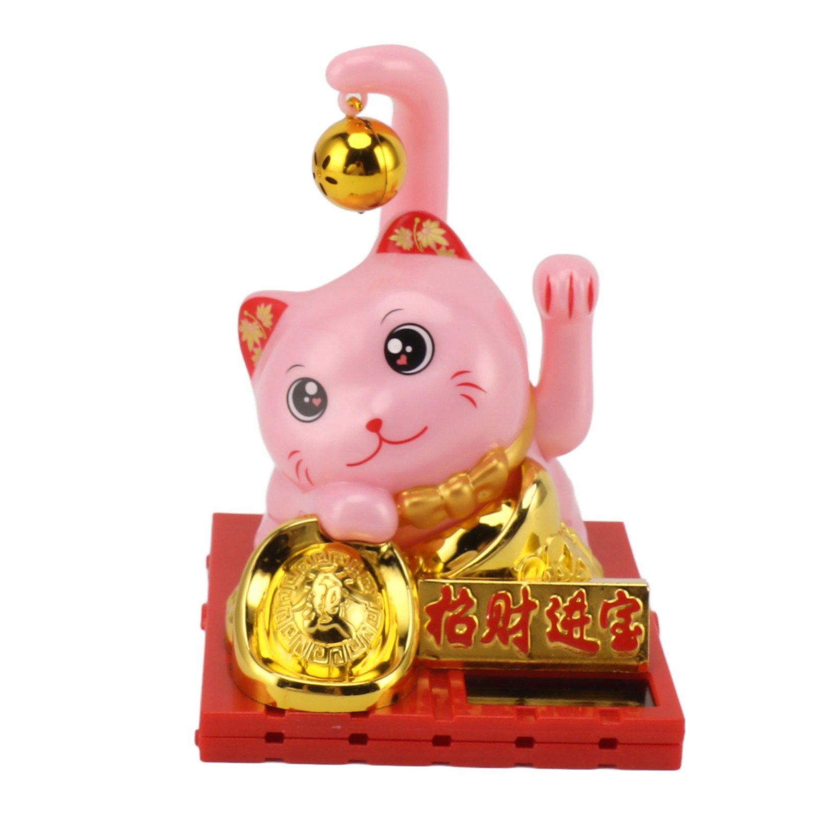 Arm Waving Fortune Cat Solar Powered Light Induction Lucky Cat Decoration for view 5