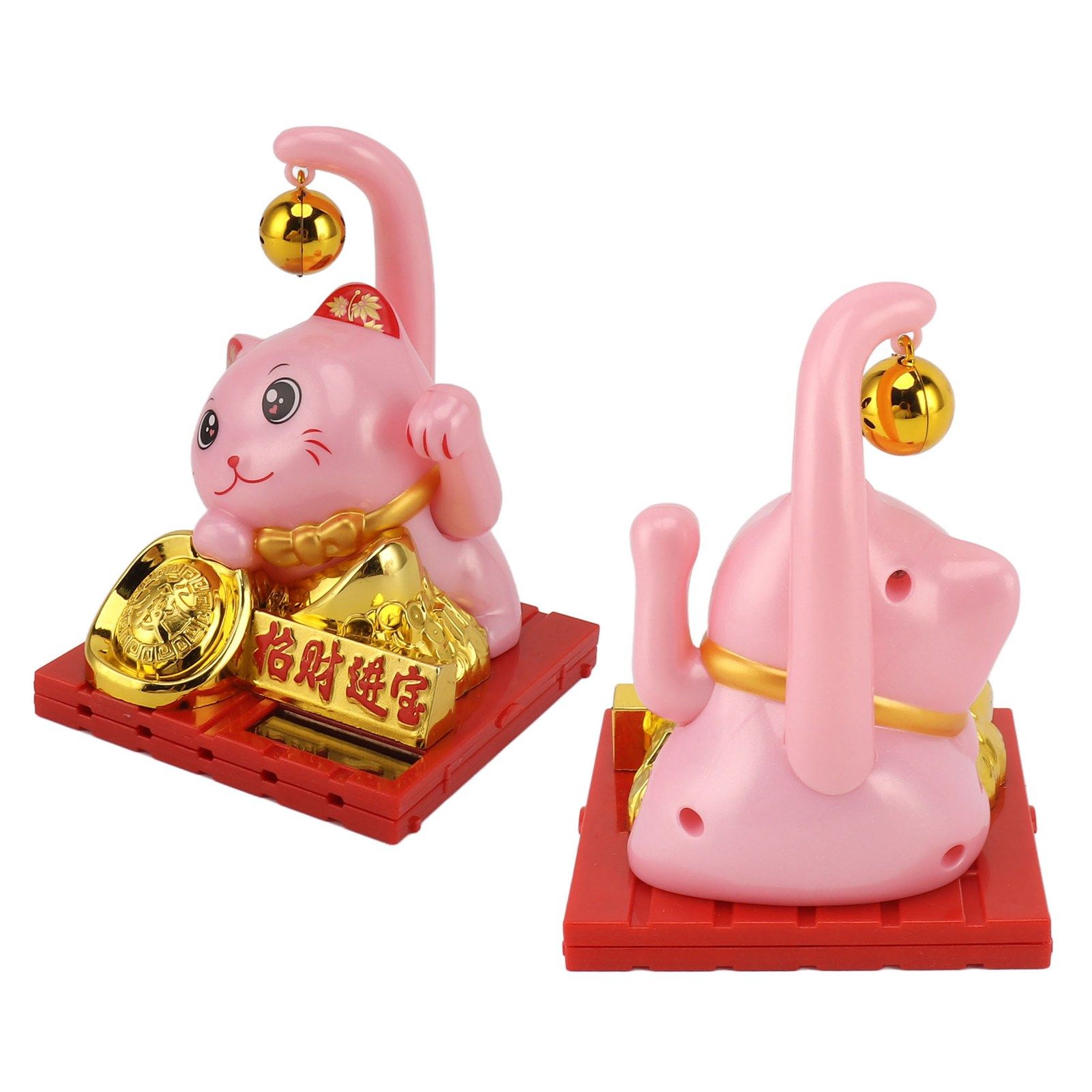 Arm Waving Fortune Cat Solar Powered Light Induction Lucky Cat Decoration for view 9