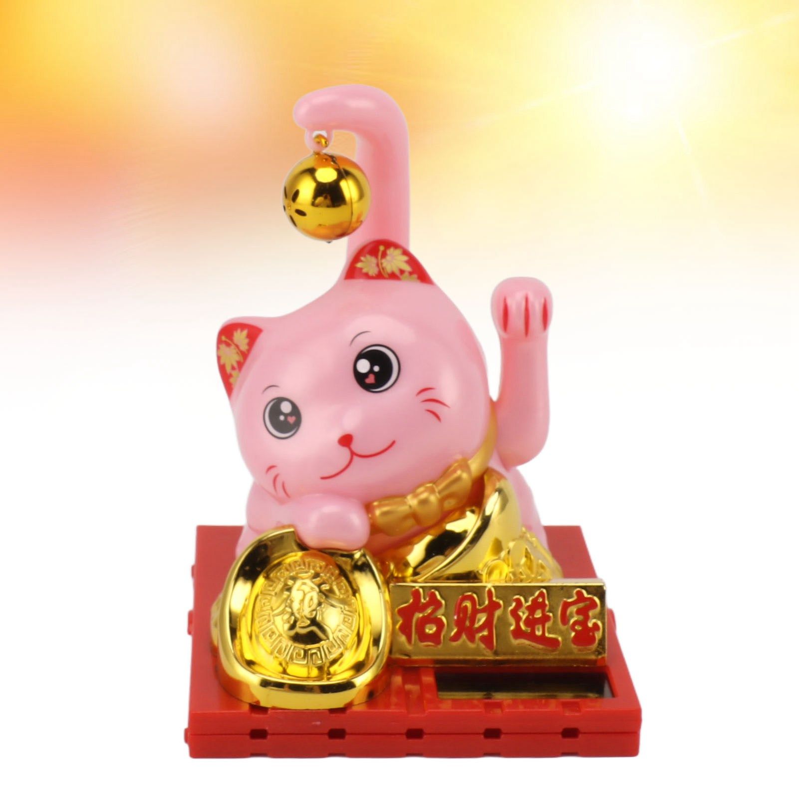 Arm Waving Fortune Cat Solar Powered Light Induction Lucky Cat Decoration for view 11