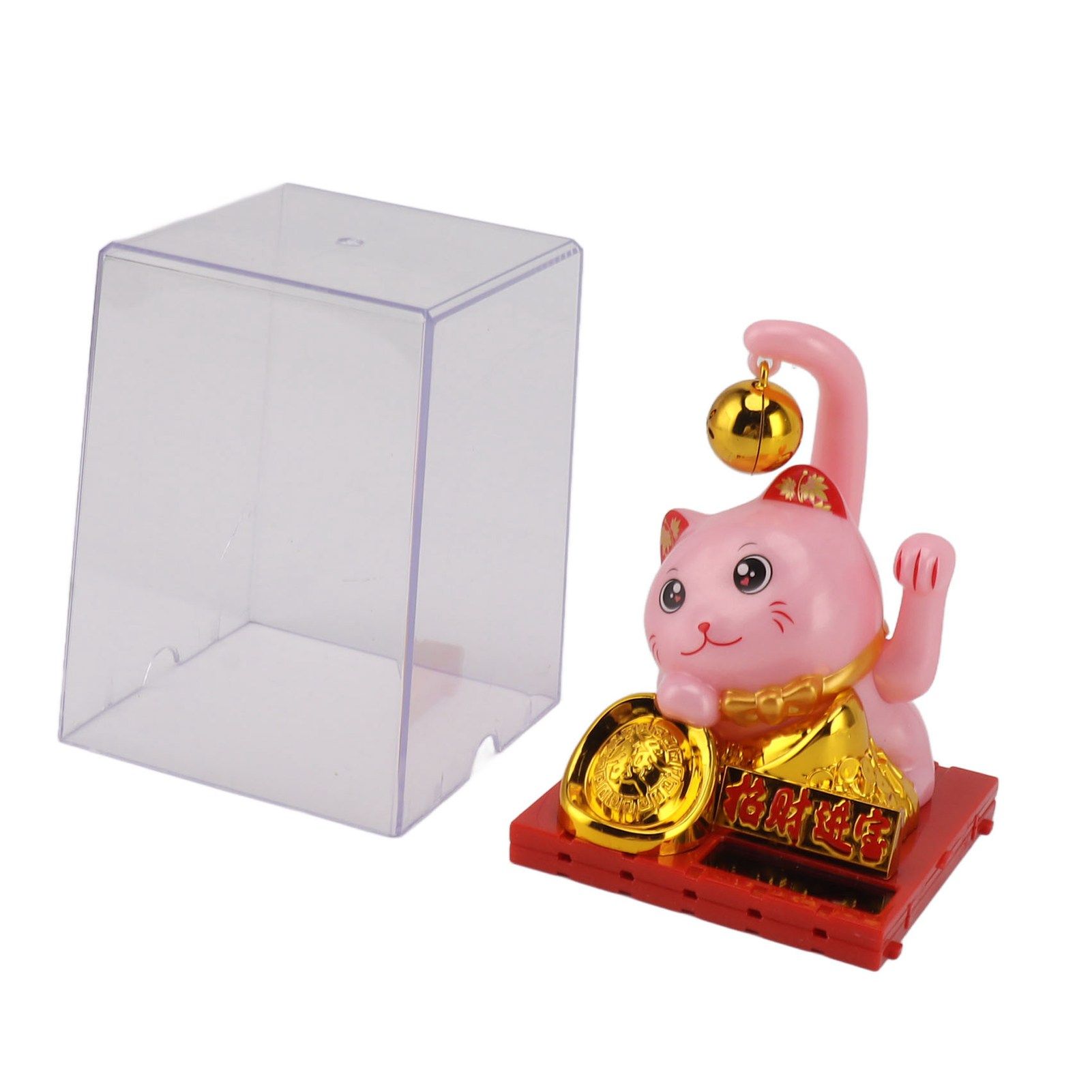 Arm Waving Fortune Cat Solar Powered Light Induction Lucky Cat Decoration for view 2