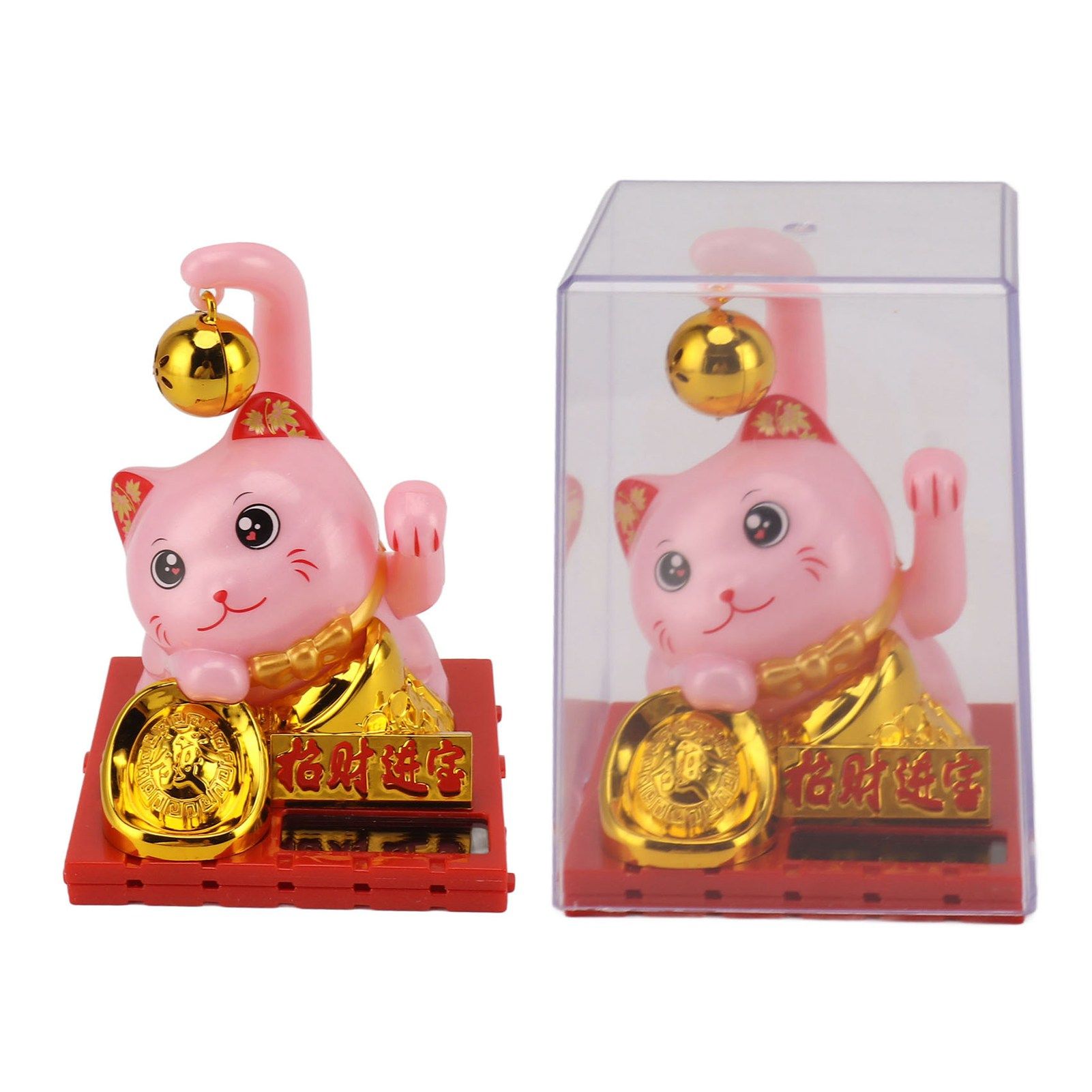 Arm Waving Fortune Cat Solar Powered Light Induction Lucky Cat Decoration for view 9
