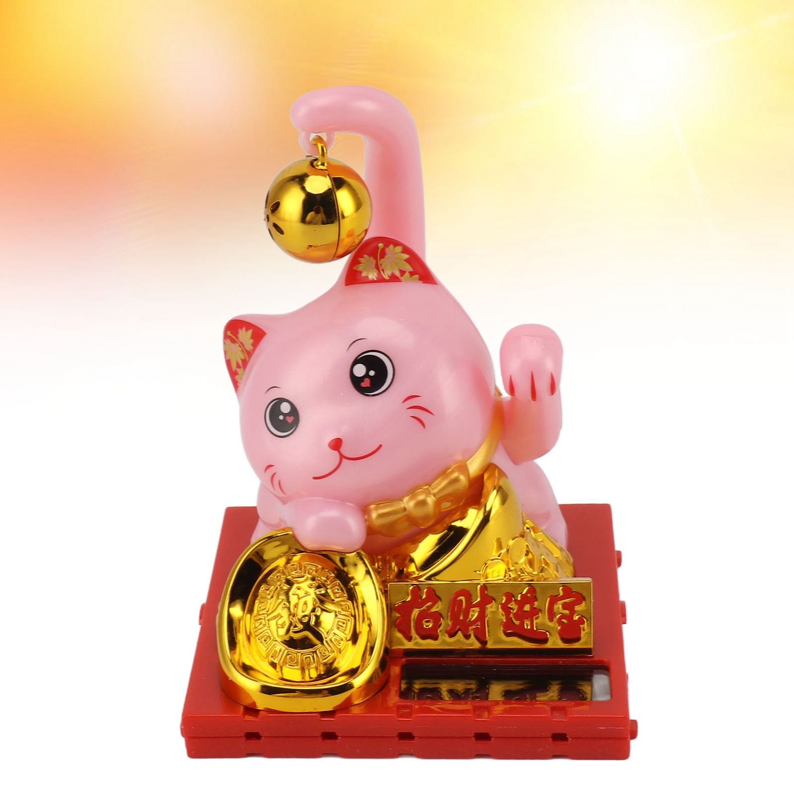Arm Waving Fortune Cat Solar Powered Light Induction Lucky Cat Decoration for view 11