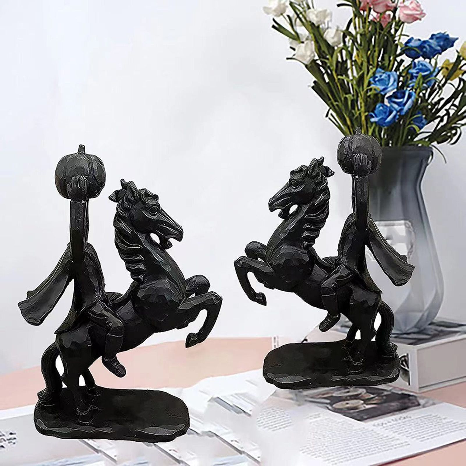 22cm Height Headless Horseman Statue with Pumpkin Horror Headless Horseman view 11