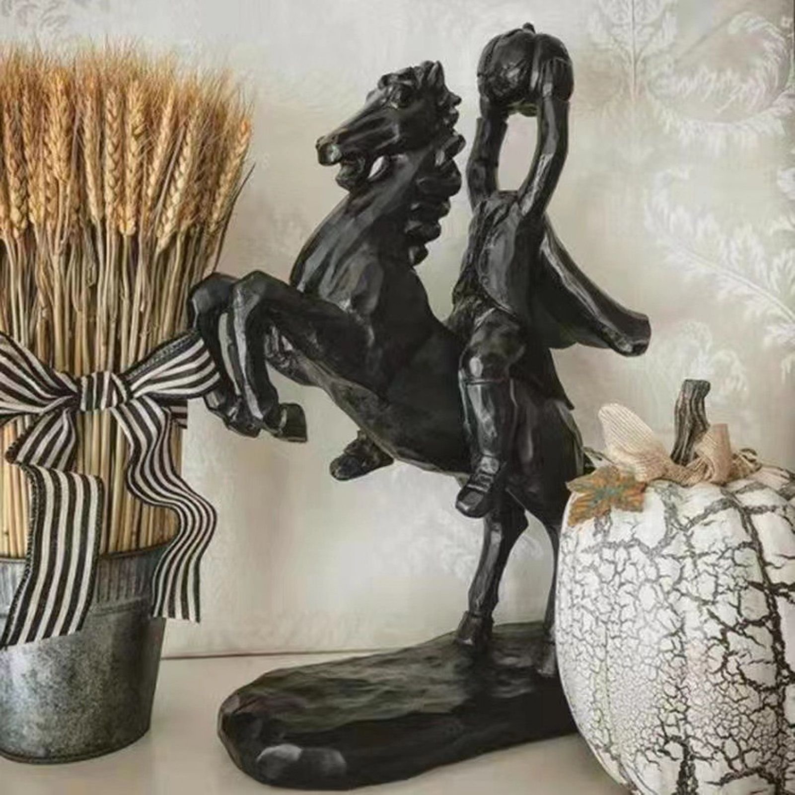 22cm Height Headless Horseman Statue with Pumpkin Horror Headless Horseman view 12