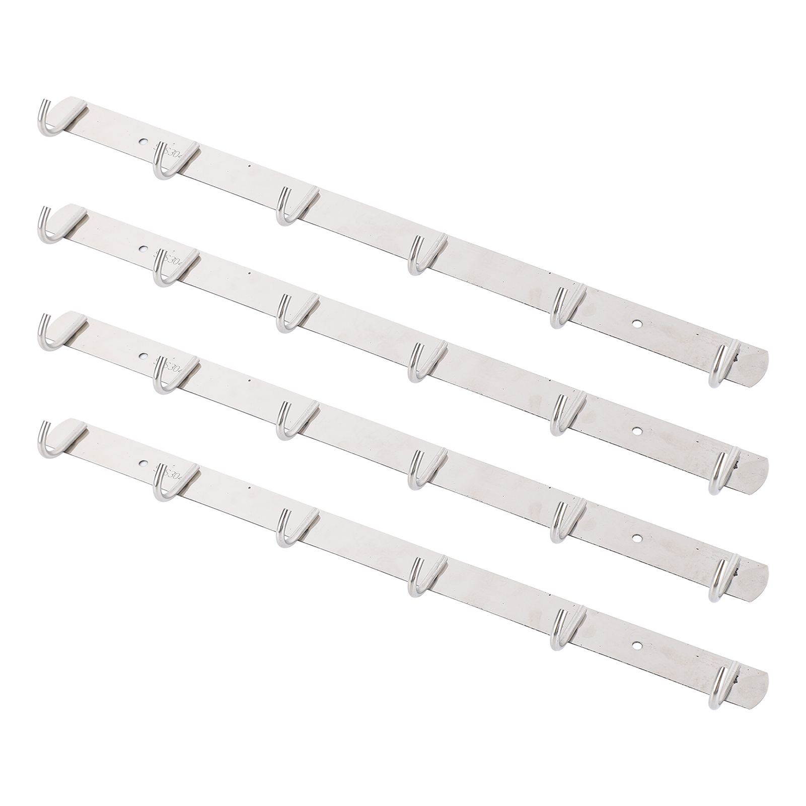 4 Pcs 6 Hooks Stainless Steel Cloak Hanger Wall Mounted Hanging Coat Rack for view 6
