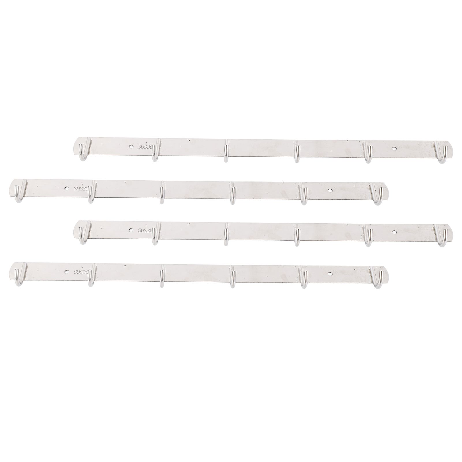 4 Pcs 6 Hooks Stainless Steel Cloak Hanger Wall Mounted Hanging Coat Rack for view 7