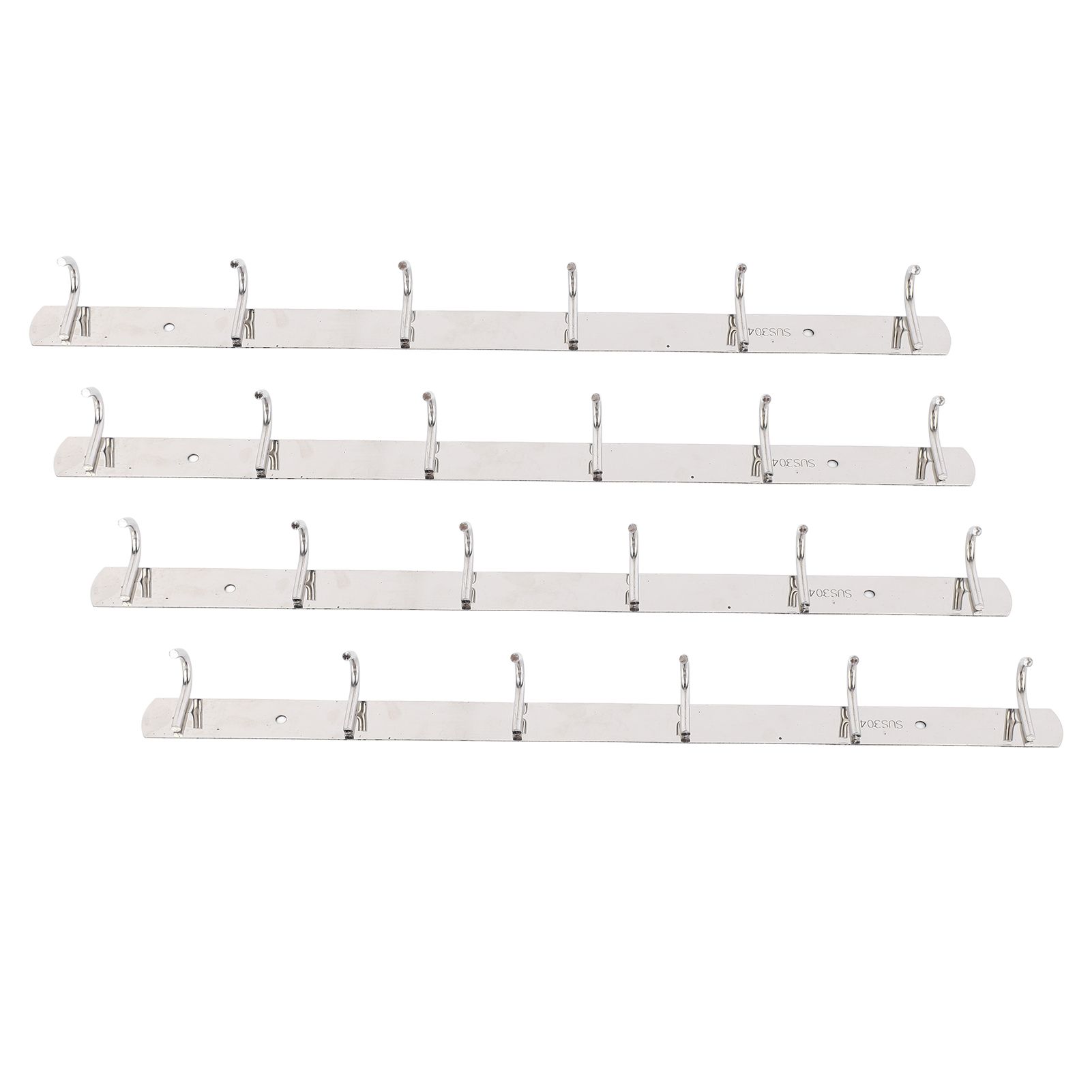 4 Pcs 6 Hooks Stainless Steel Cloak Hanger Wall Mounted Hanging Coat Rack for view 9
