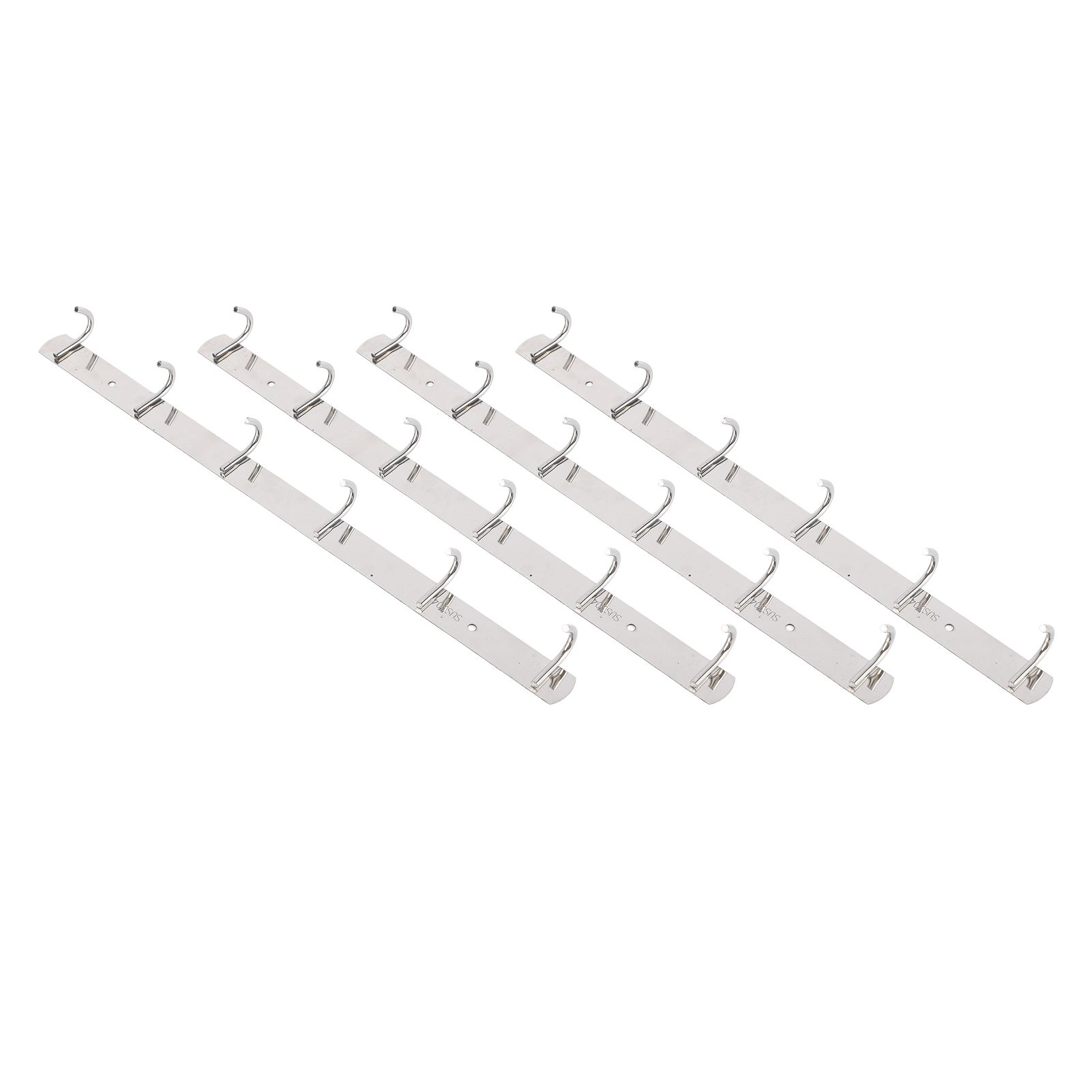 4 Pcs 6 Hooks Stainless Steel Cloak Hanger Wall Mounted Hanging Coat Rack for view 10