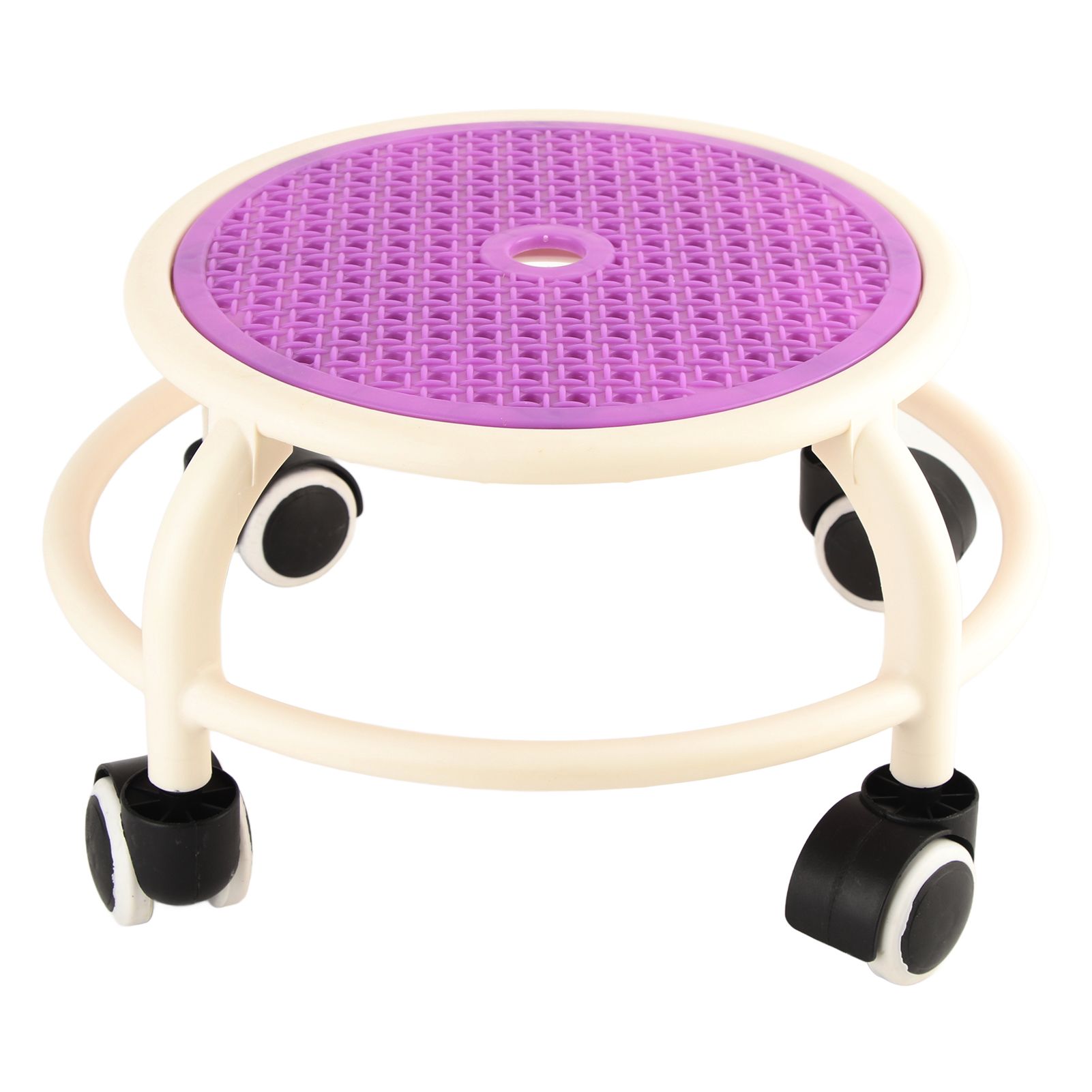 Round Rolling Low Stool Comfortable Universal Wheel Movable Mini Stool High view 3