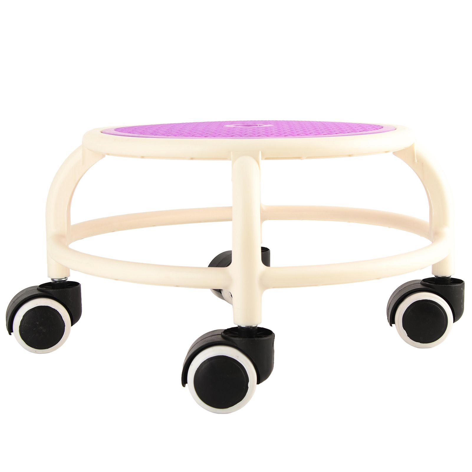 Round Rolling Low Stool Comfortable Universal Wheel Movable Mini Stool High view 4