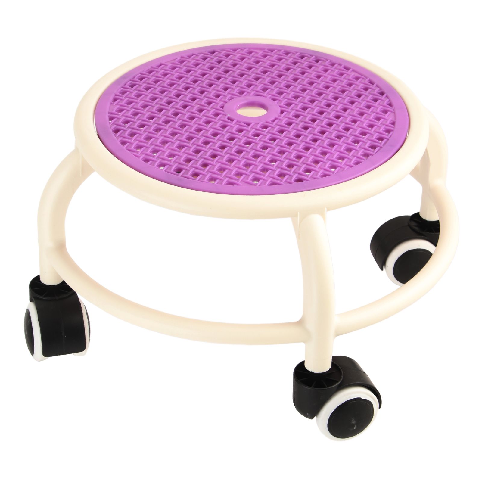 Round Rolling Low Stool Comfortable Universal Wheel Movable Mini Stool High view 5