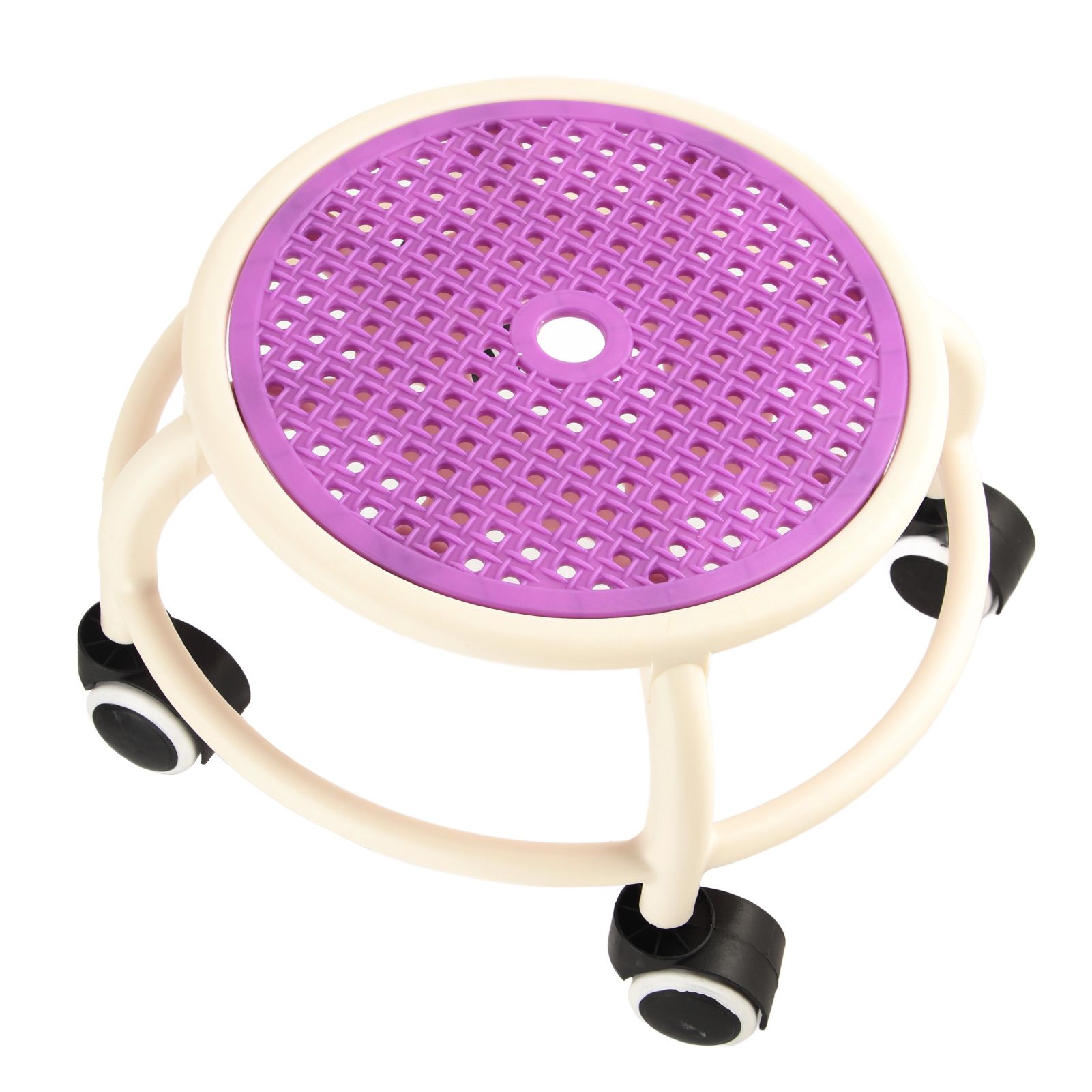 Round Rolling Low Stool Comfortable Universal Wheel Movable Mini Stool High view 6
