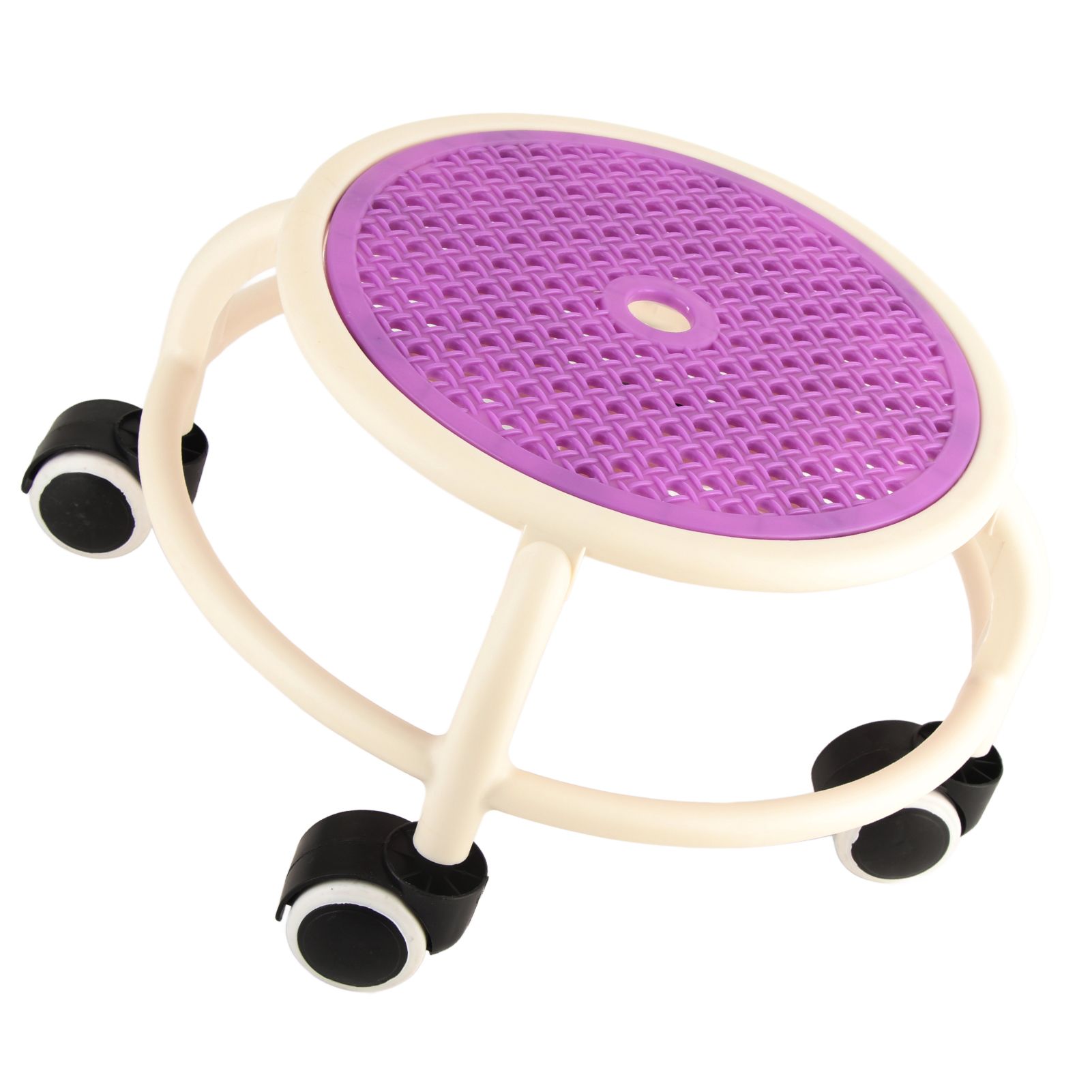 Round Rolling Low Stool Comfortable Universal Wheel Movable Mini Stool High view 9