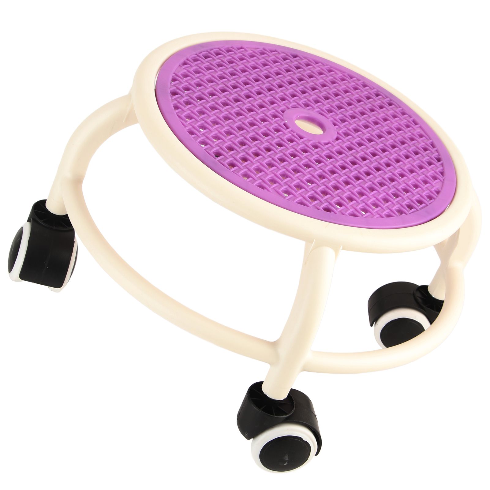 Round Rolling Low Stool Comfortable Universal Wheel Movable Mini Stool High view 10