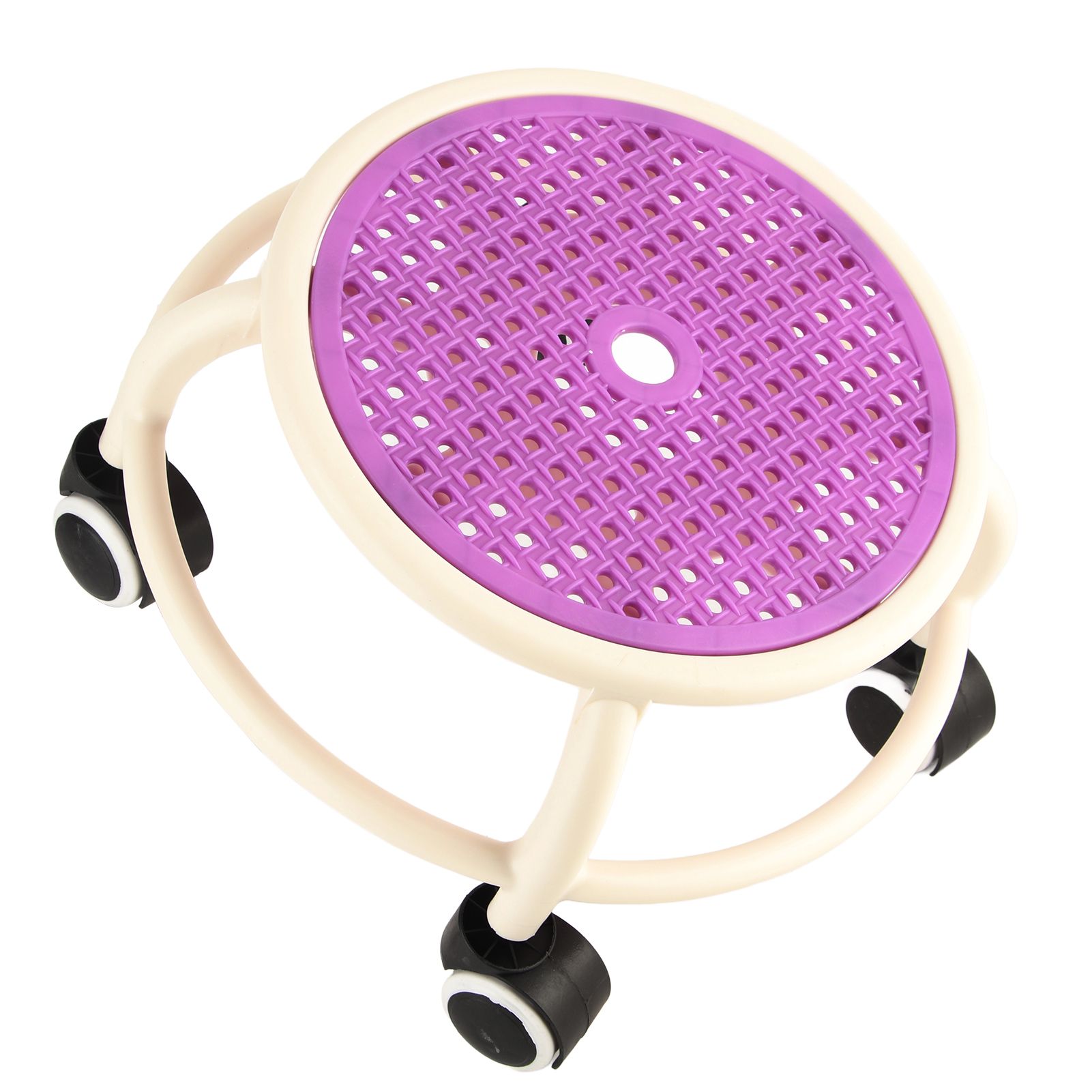 Round Rolling Low Stool Comfortable Universal Wheel Movable Mini Stool High view 11