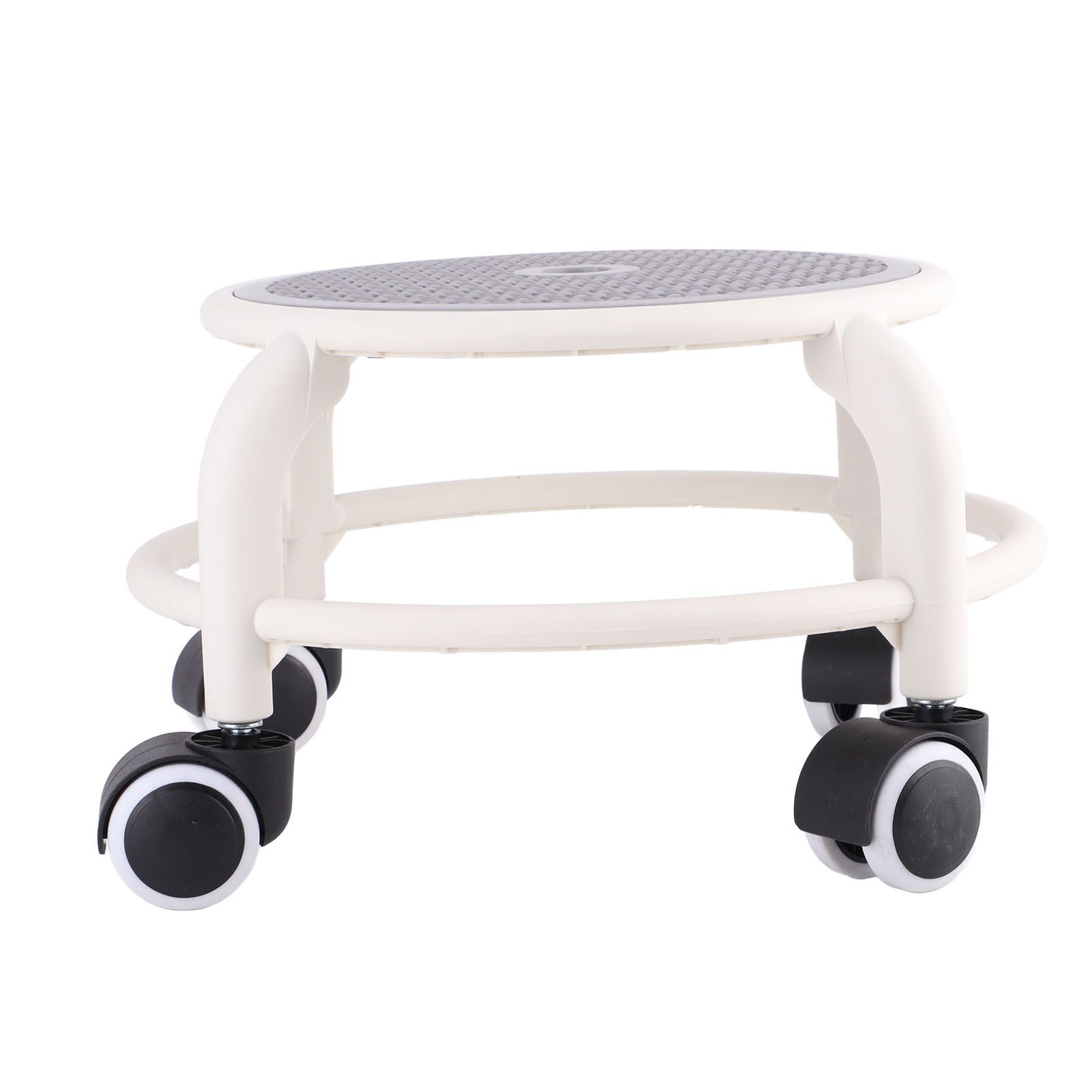Round Rolling Low Stool Comfortable Universal Wheel Movable Mini Stool High view 3