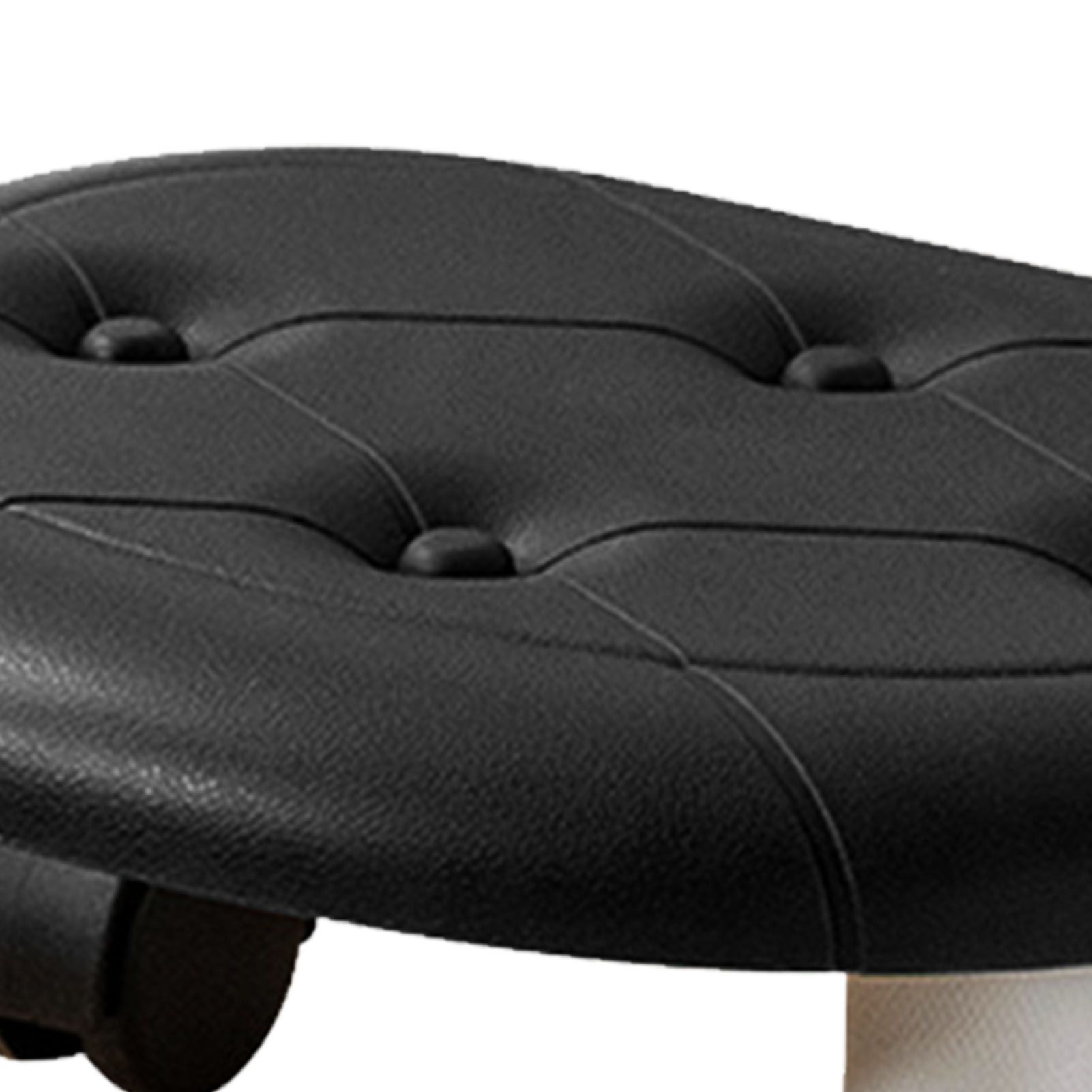 Round Low Rolling Stools Fuax Leather Universal Wheel Small Roller Swivel view 8