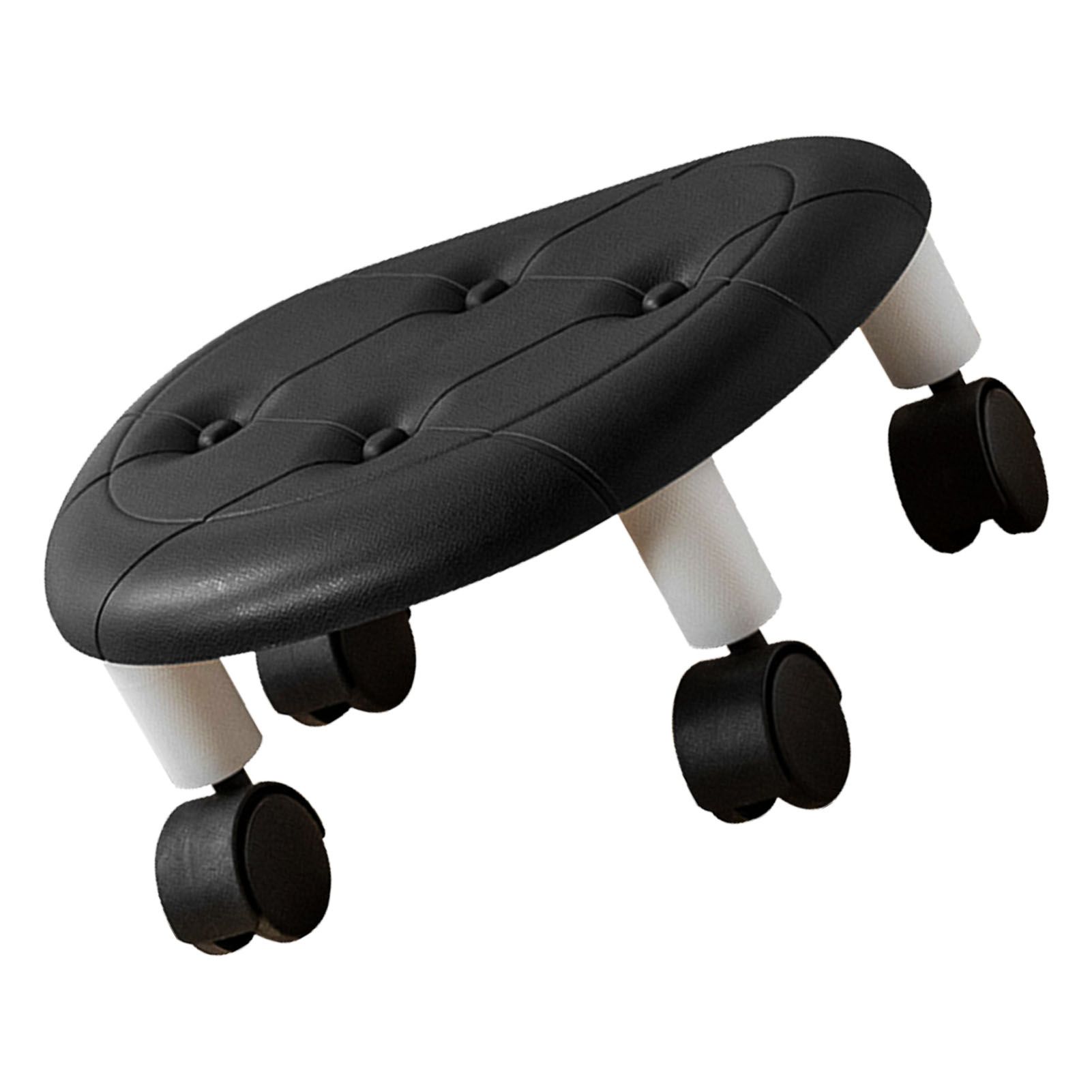 Round Low Rolling Stools Fuax Leather Universal Wheel Small Roller Swivel view 11