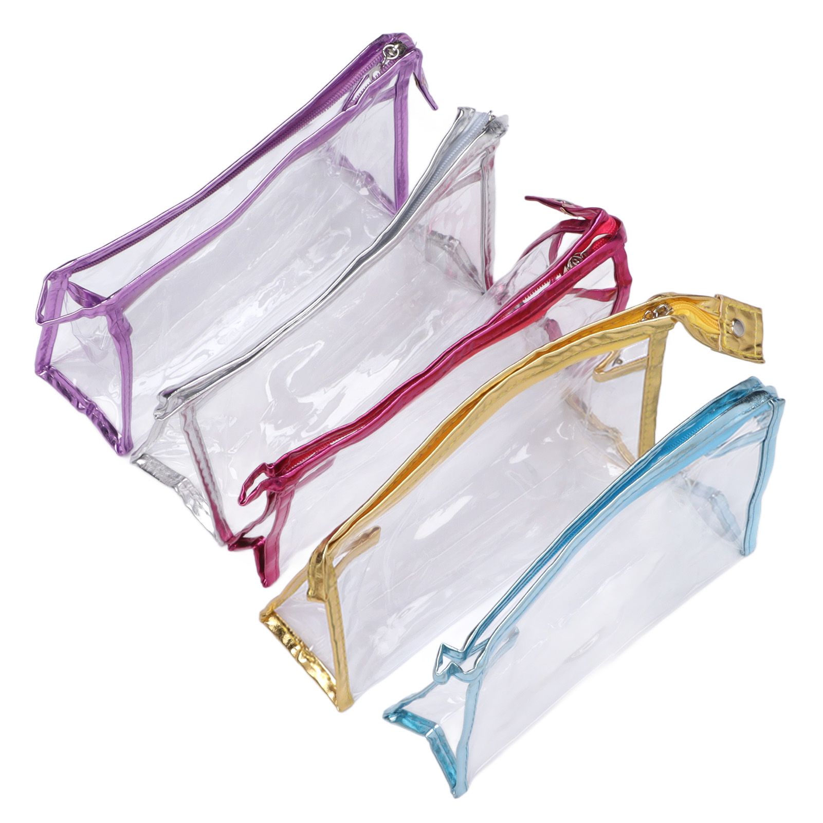 Clear Cosmetic Bag Waterproof Transparent PVC Makeup Toiletry Pouch with view 3