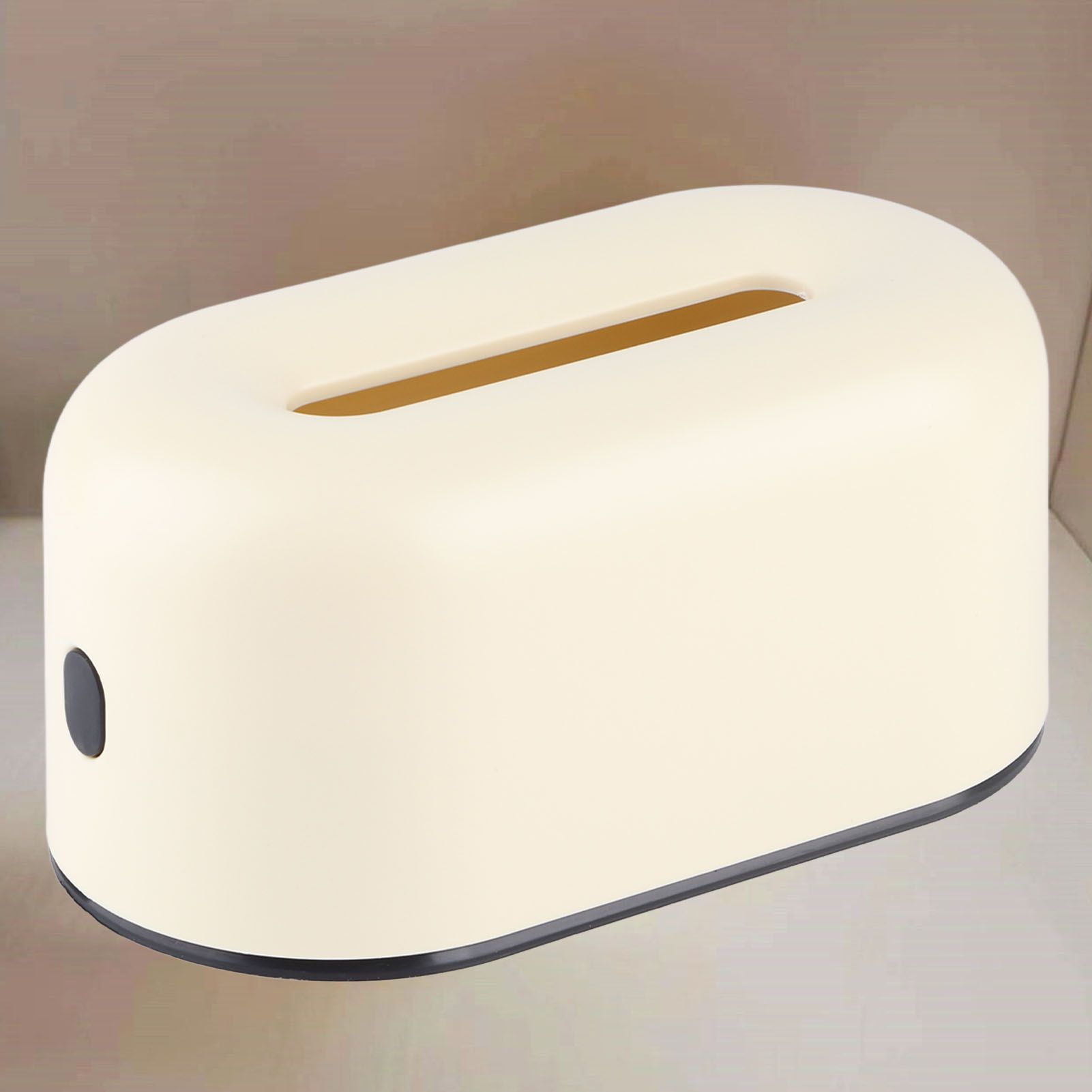Tissue Box Holder Waterproof Simple Cream Yellow Wide Opening Plastic Tissue view 6