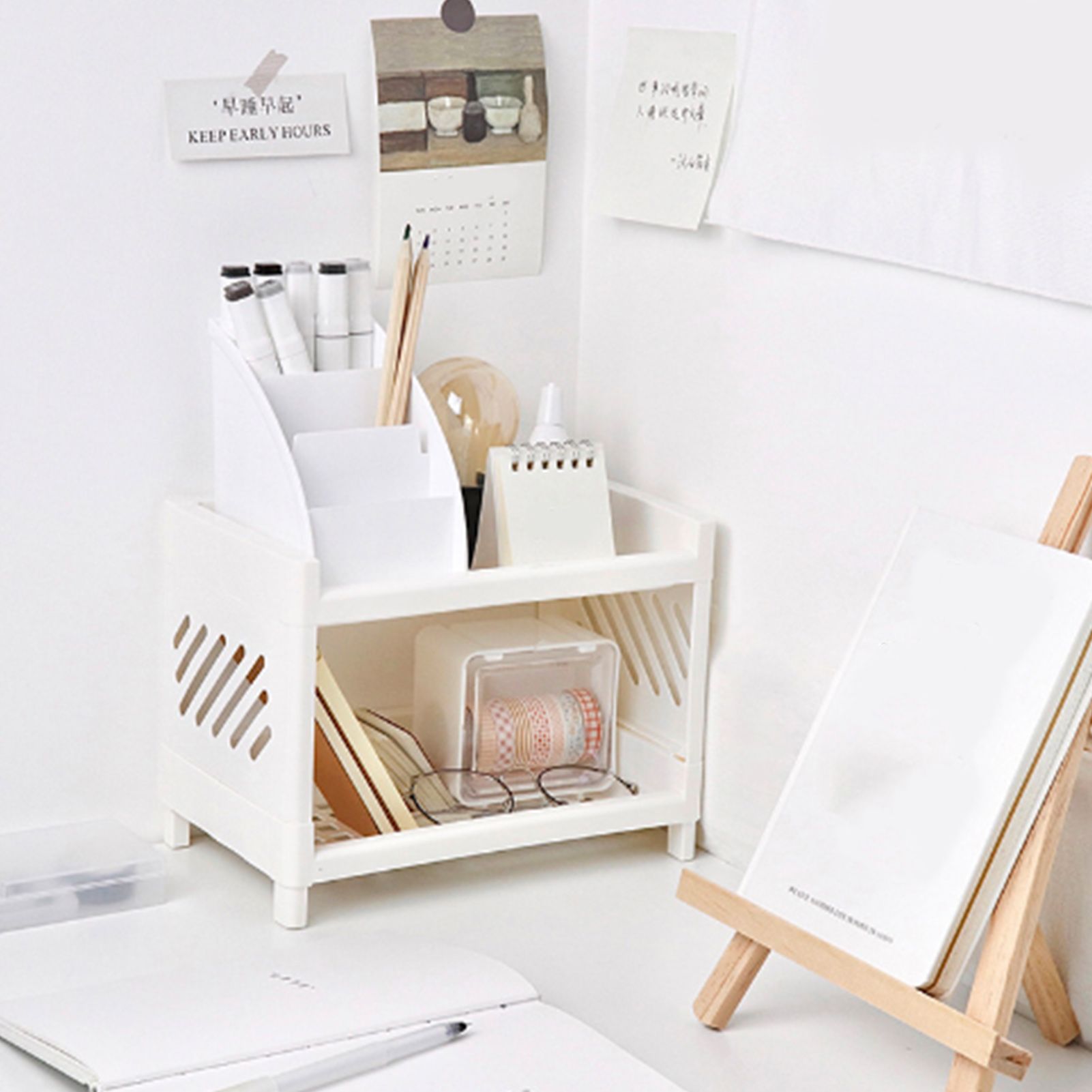 Desktop Storage Shelf Multifunctional Practical Durable Desktop Organizer for view 8