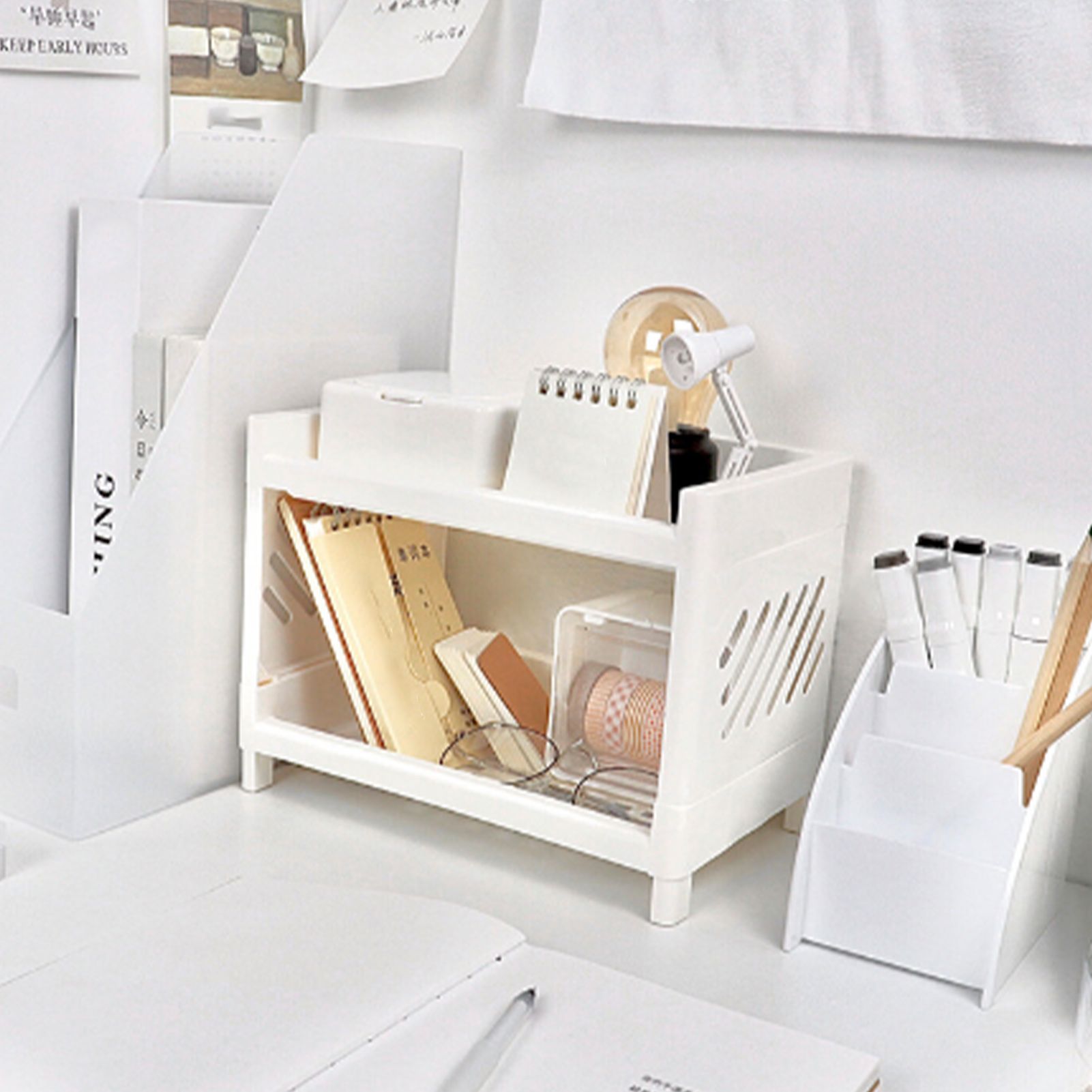 Desktop Storage Shelf Multifunctional Practical Durable Desktop Organizer for view 13