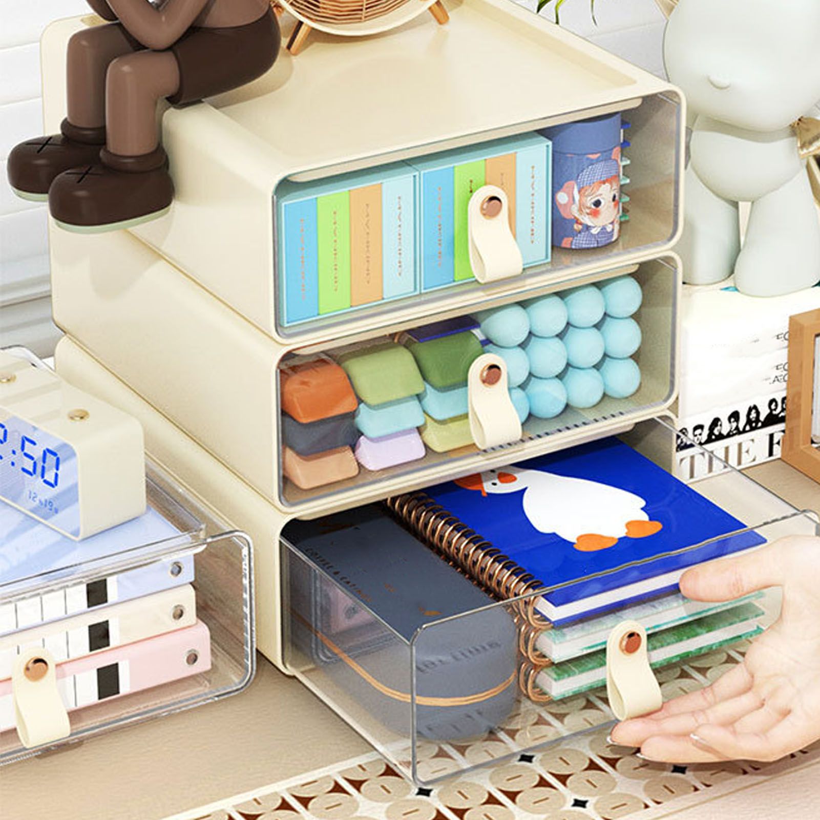 Clear Drawer Storage Box Large Capacity Desktop Drawer Storage Container view 11